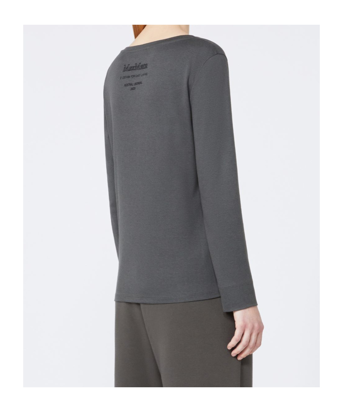 Max Mara T-shirt À Manches Longues En Jersey In Gray