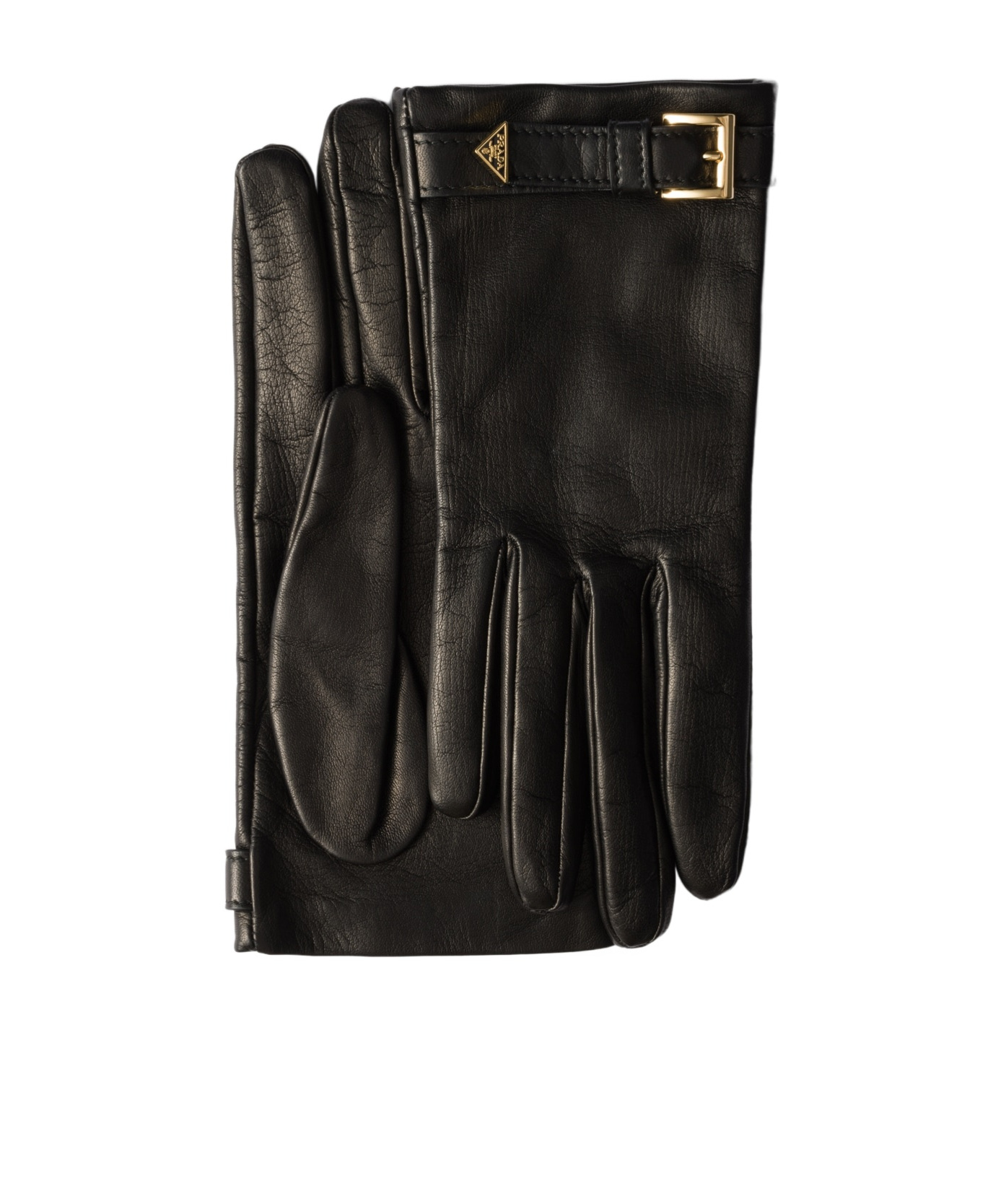 Prada Nappa Leather Gloves In Black