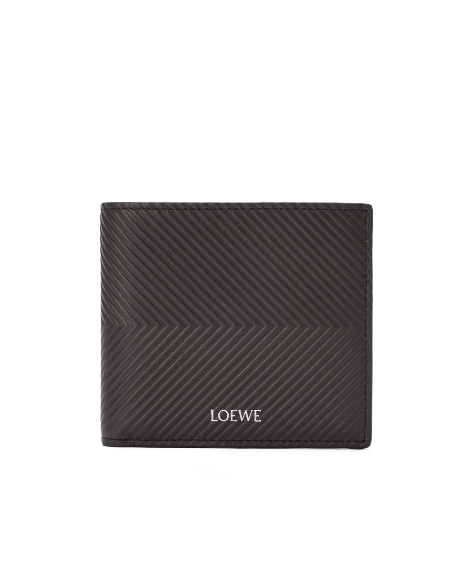 Loewe Bifold Coin Wallet In Textured Classic Calfskin In Gray