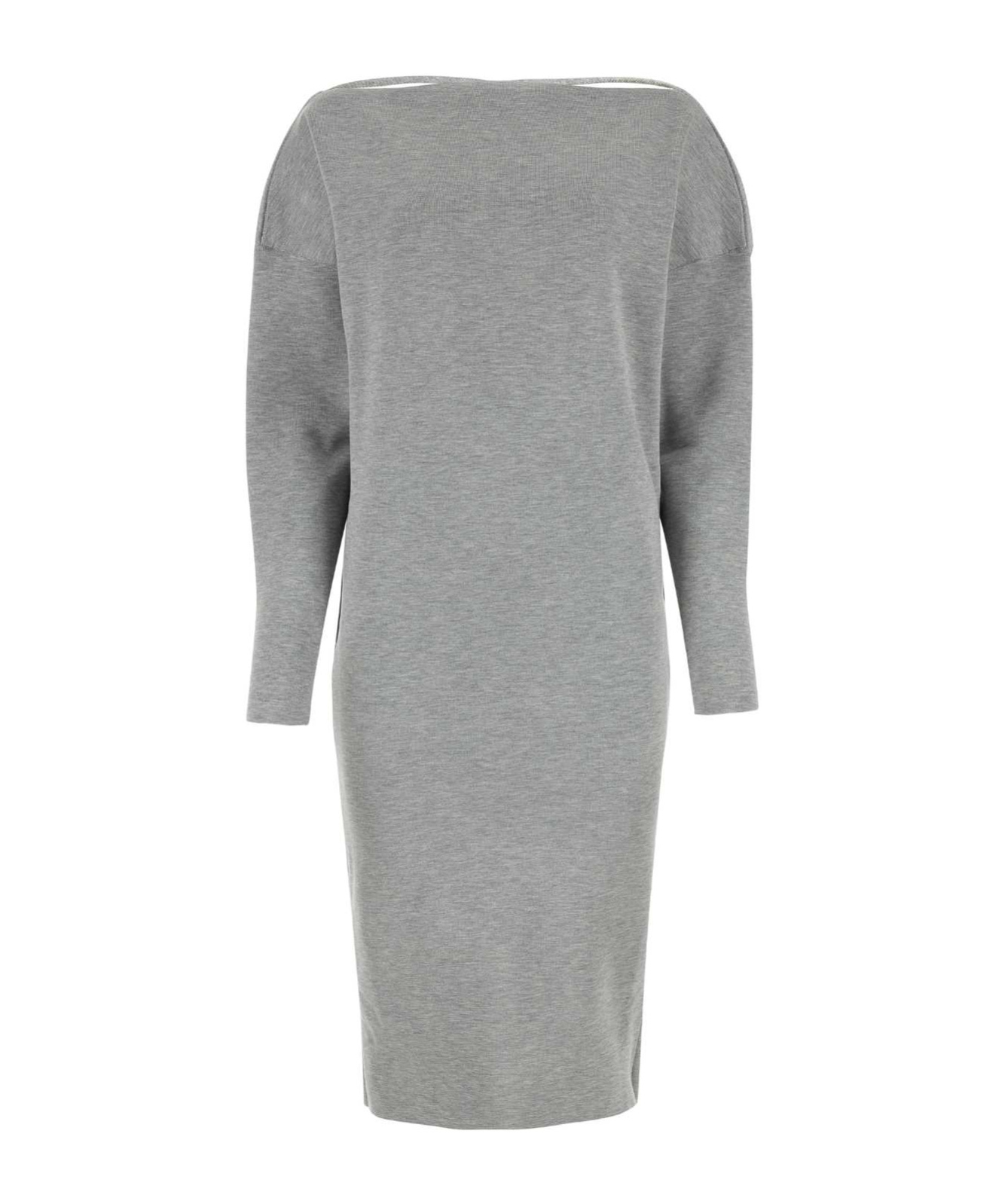 Gucci Grey Stretch Wool Blend Dress In Light Gray