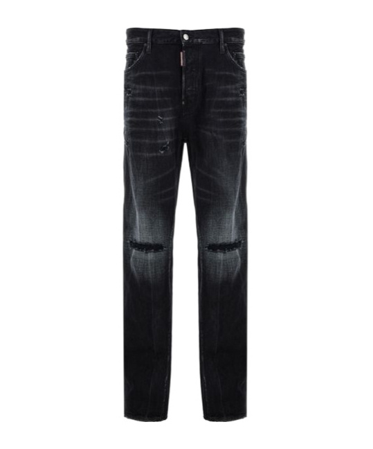 Dsquared2 Roadie Distressed-finish Jeans In Black