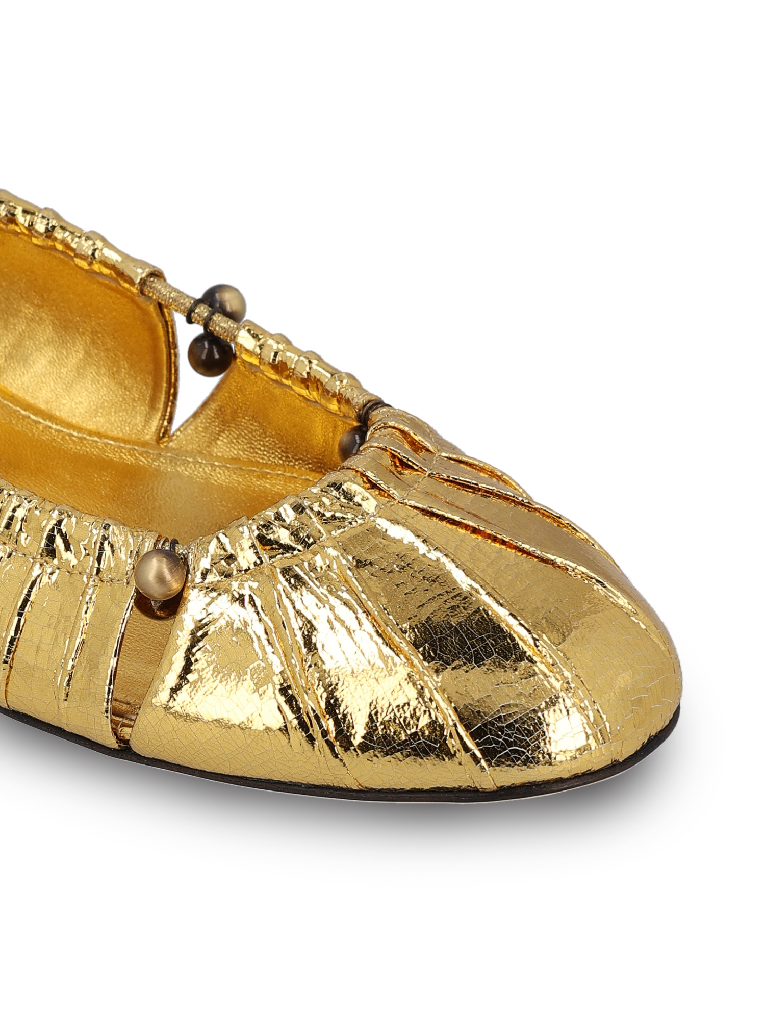 Chloé Moon Metallic Leather Ballet Flats In Nude