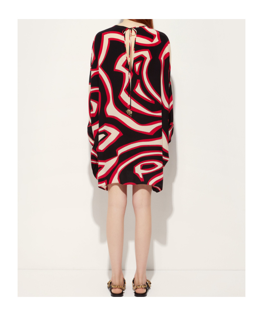 Pucci Labirinto Print Short Silk Kaftan In Black