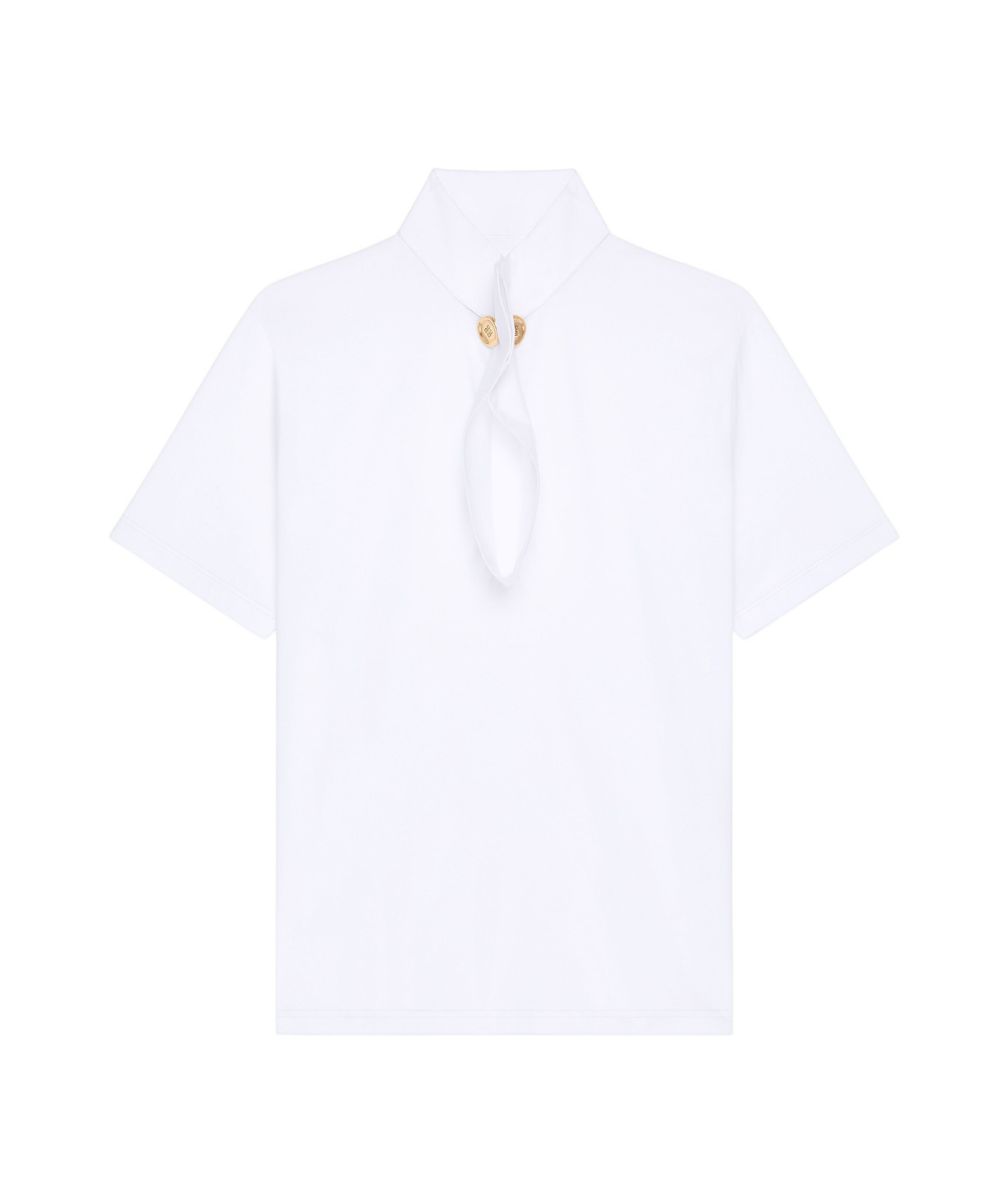 Givenchy T-shirt In Cotton With Buttoned Collar In White