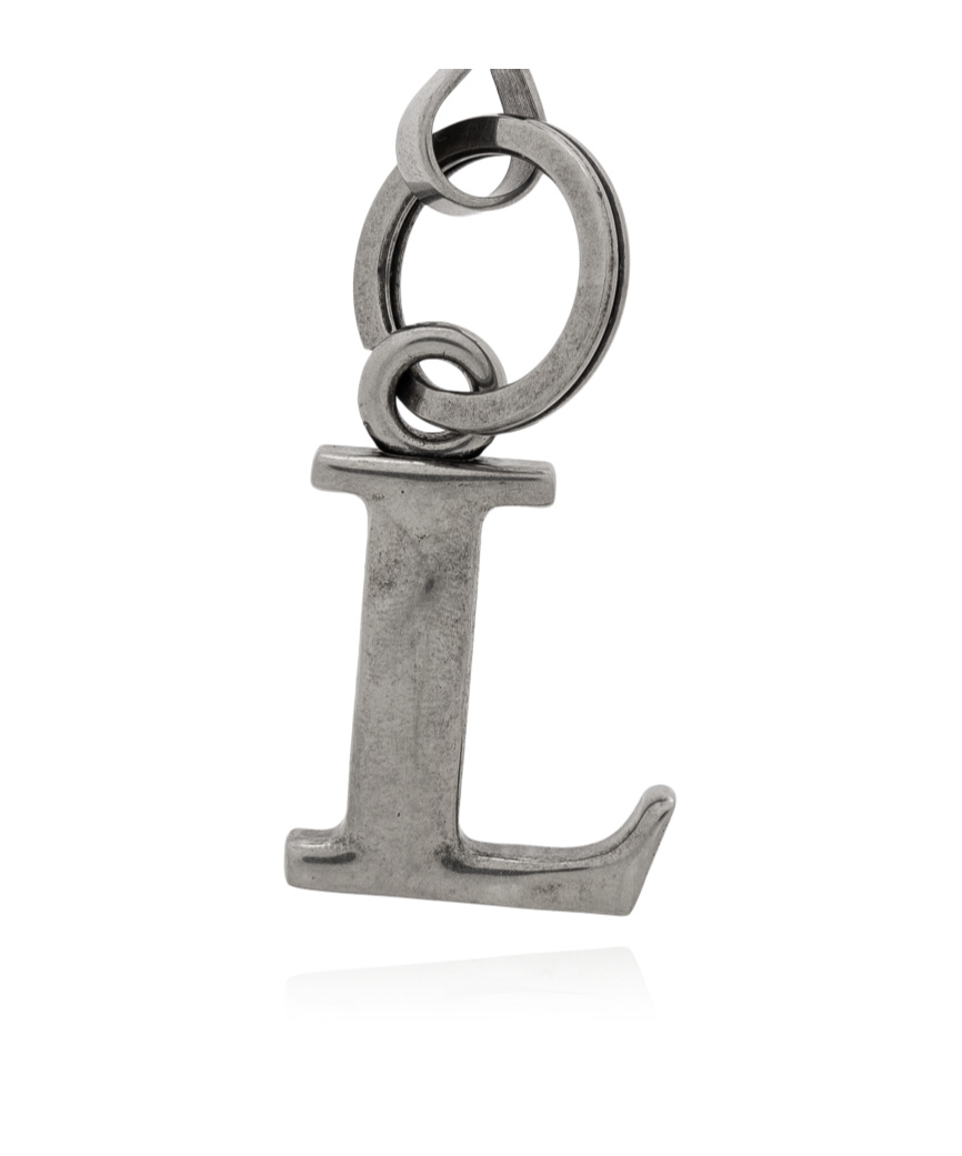Balenciaga Alphabet Key Chain In Gray