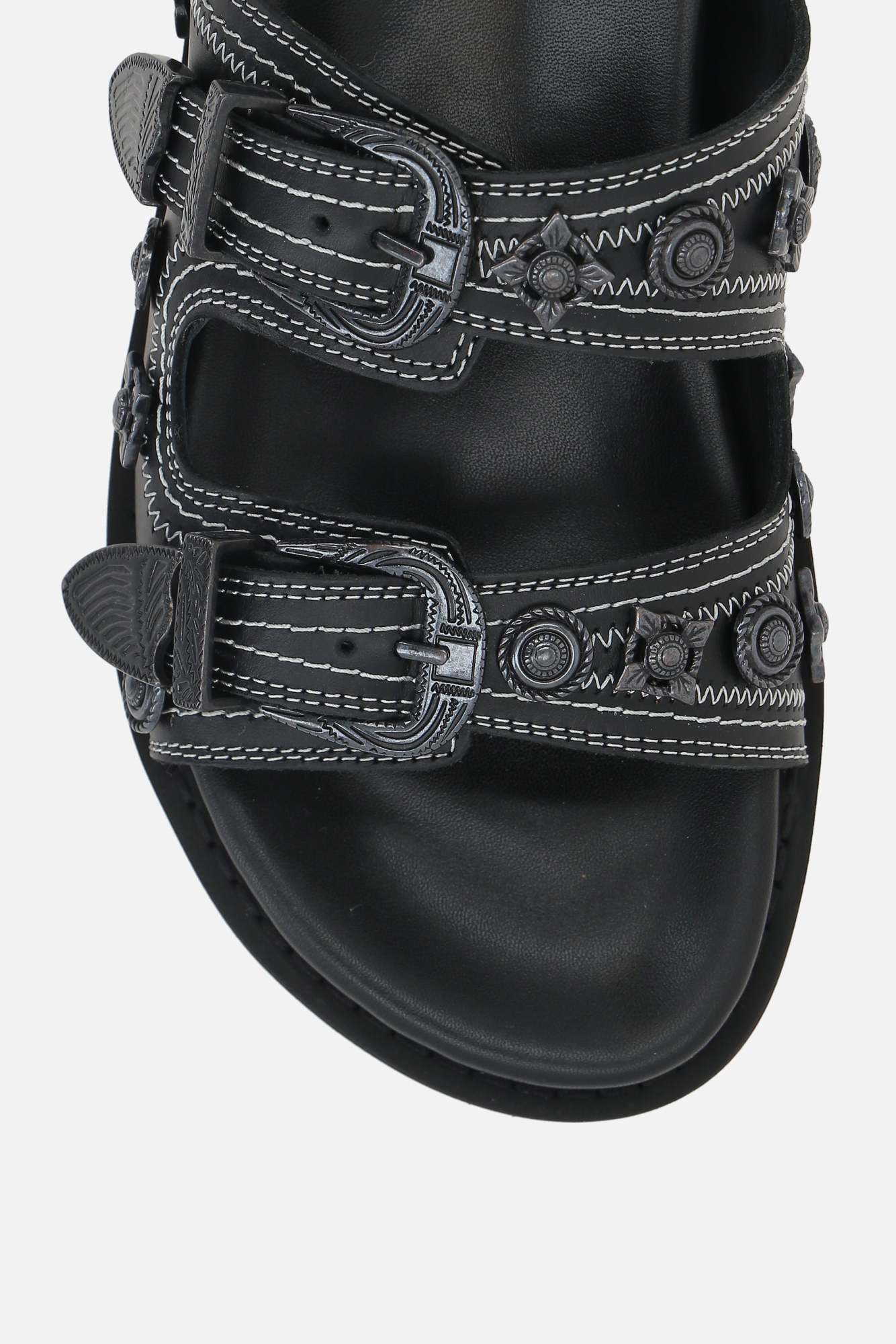 Toga Embellished-buckle Sandals In Black