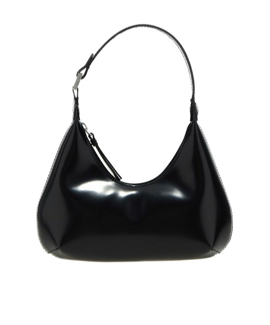 By Far Baby Amber Zippered Underarm Bag In Black