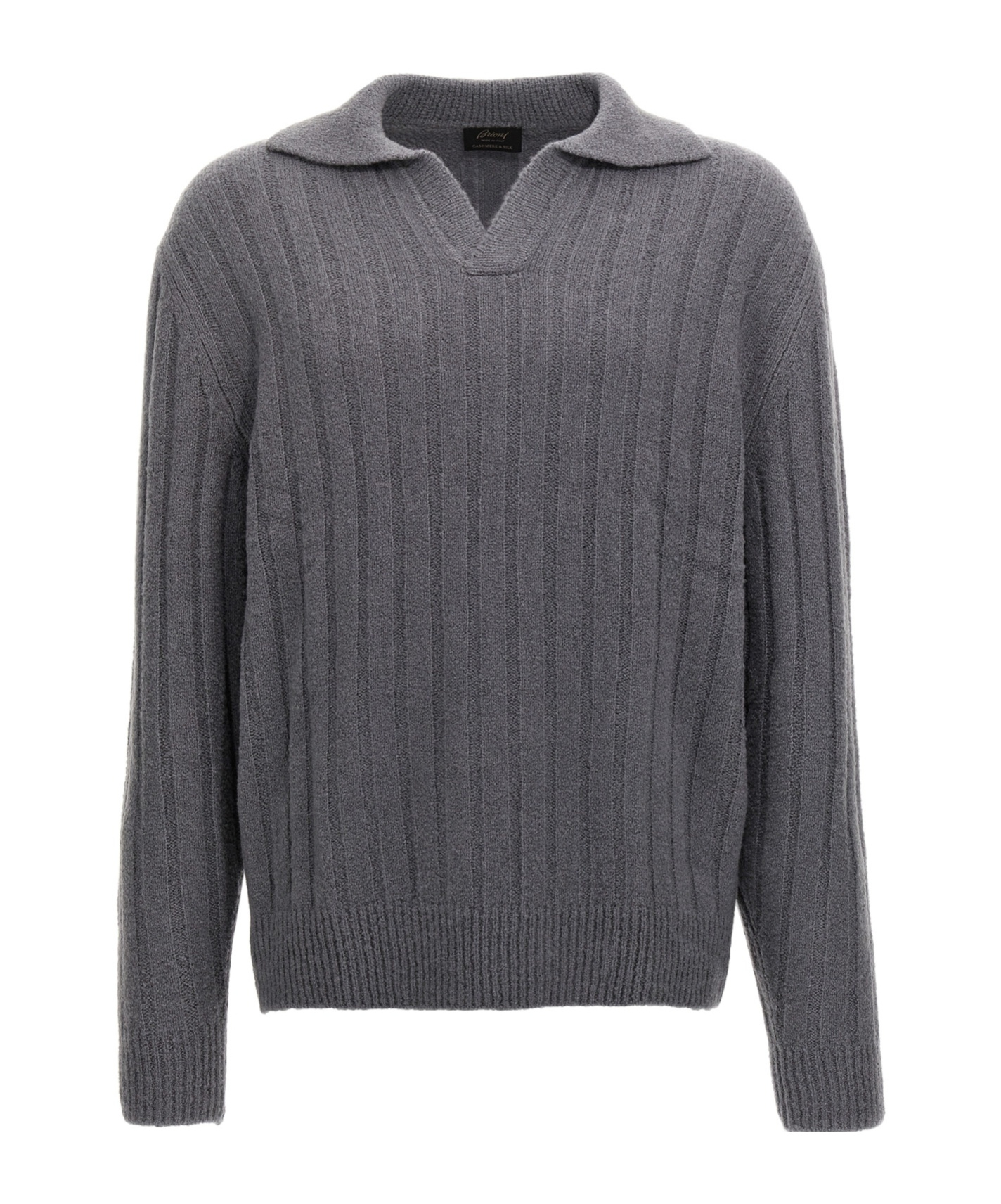 Brioni Polo Sweater In Black