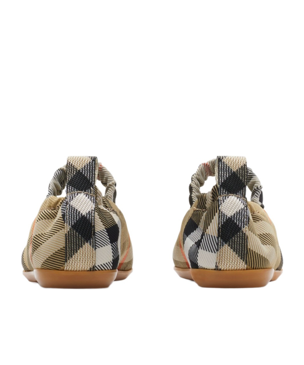 Burberry Check Ballet Flats In Green