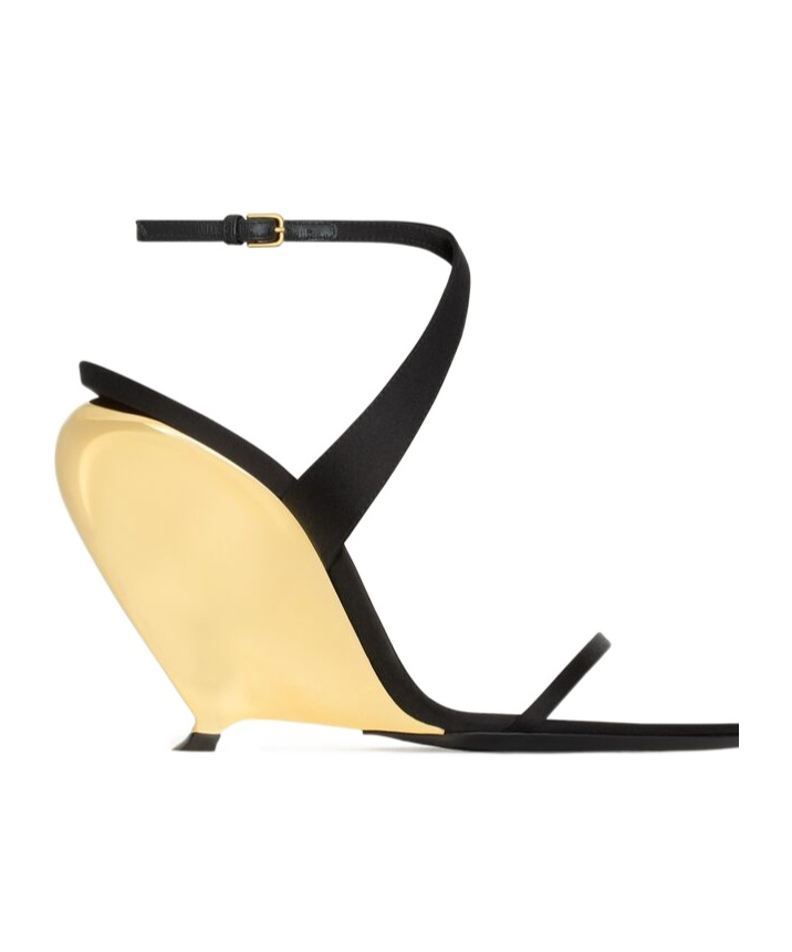 SAINT LAURENT TALLULAH WEDGES IN SATIN CREPE