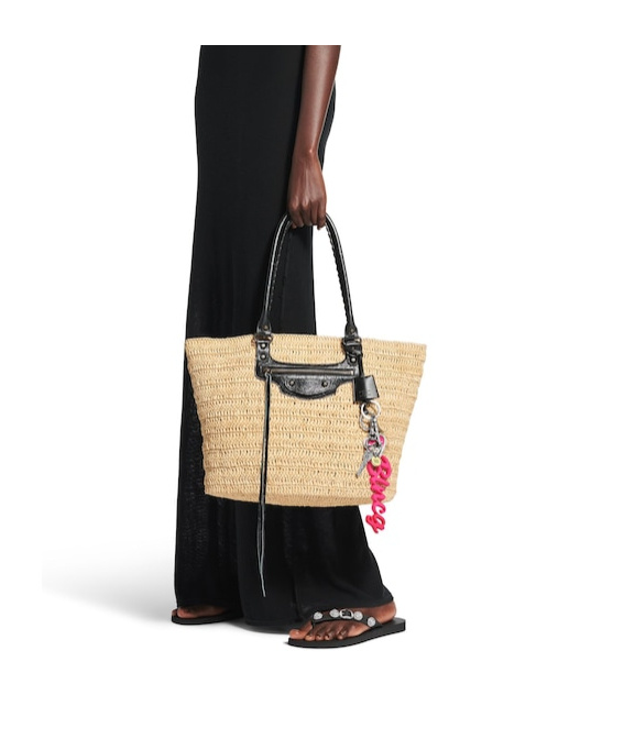 Balenciaga Women Raffia Medium Le City Shopping Bag In Brown