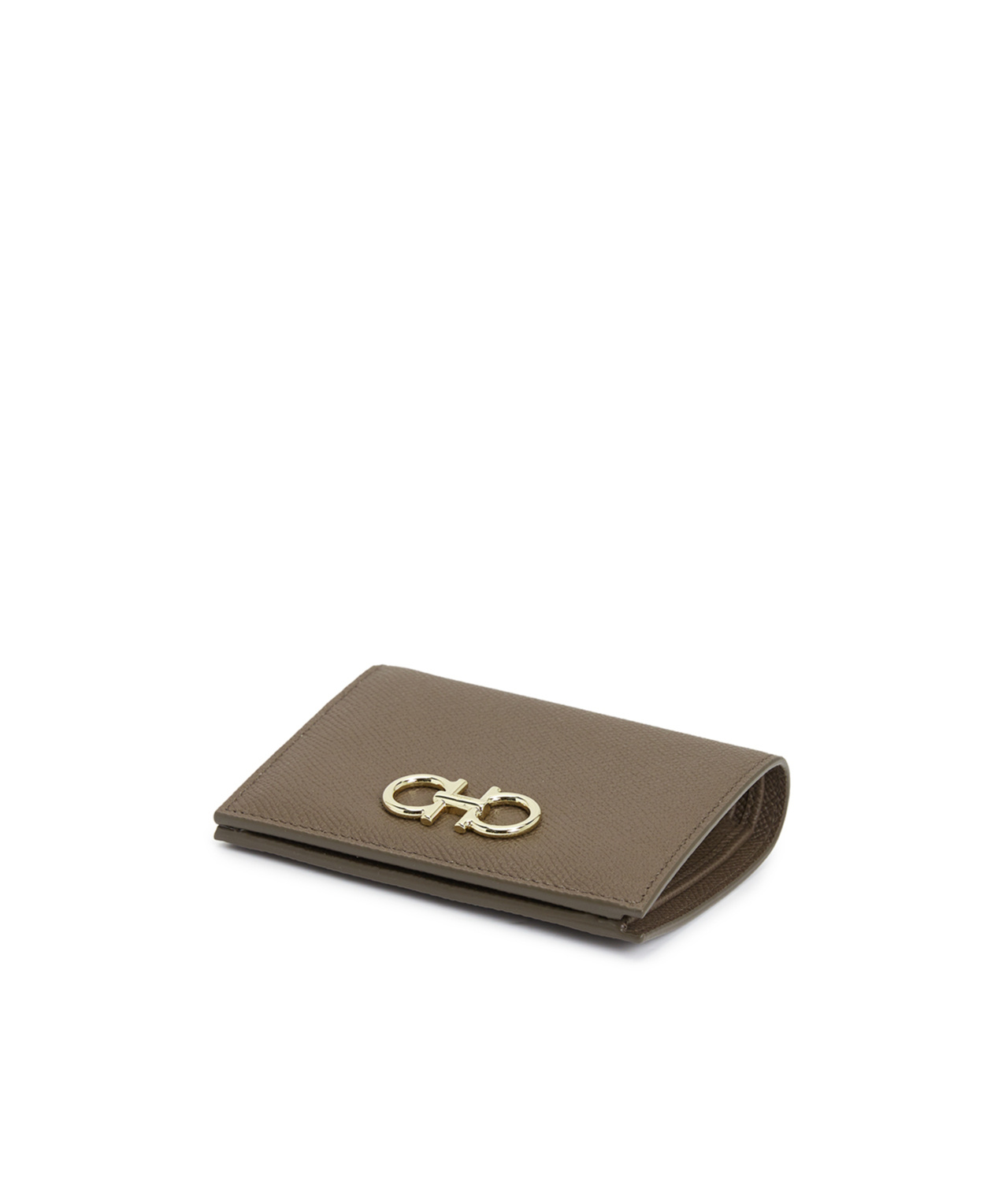 Ferragamo Gancini Compact Wallet In Brown