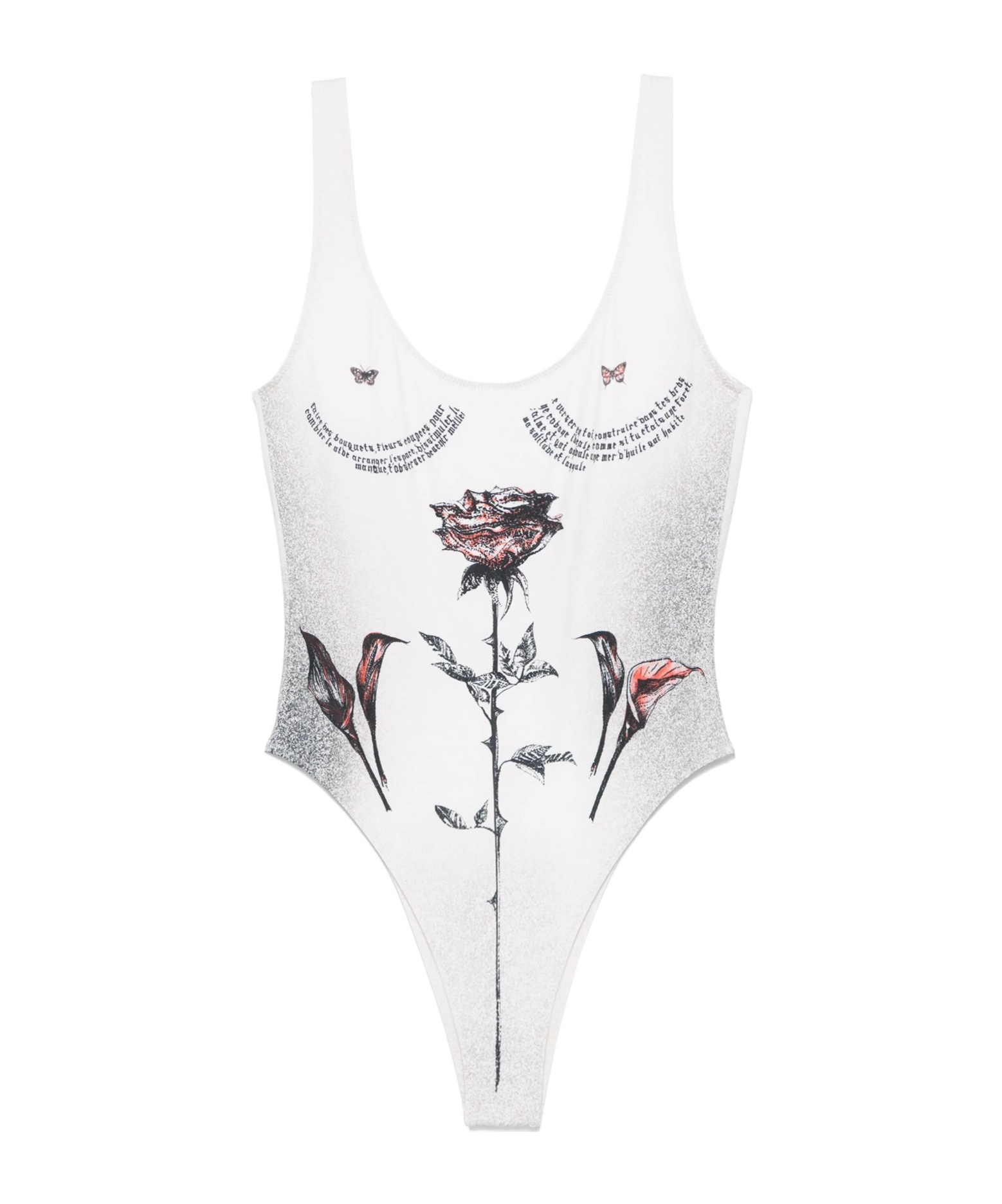 Jean Paul Gaultier Graphic-print Swimsuit In Black