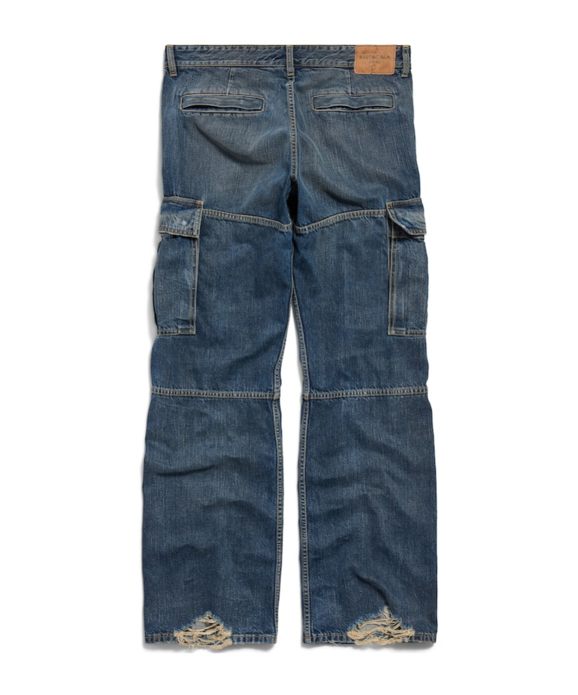 Balenciaga Blue Cargo Regular Jeans With A Faded Effect