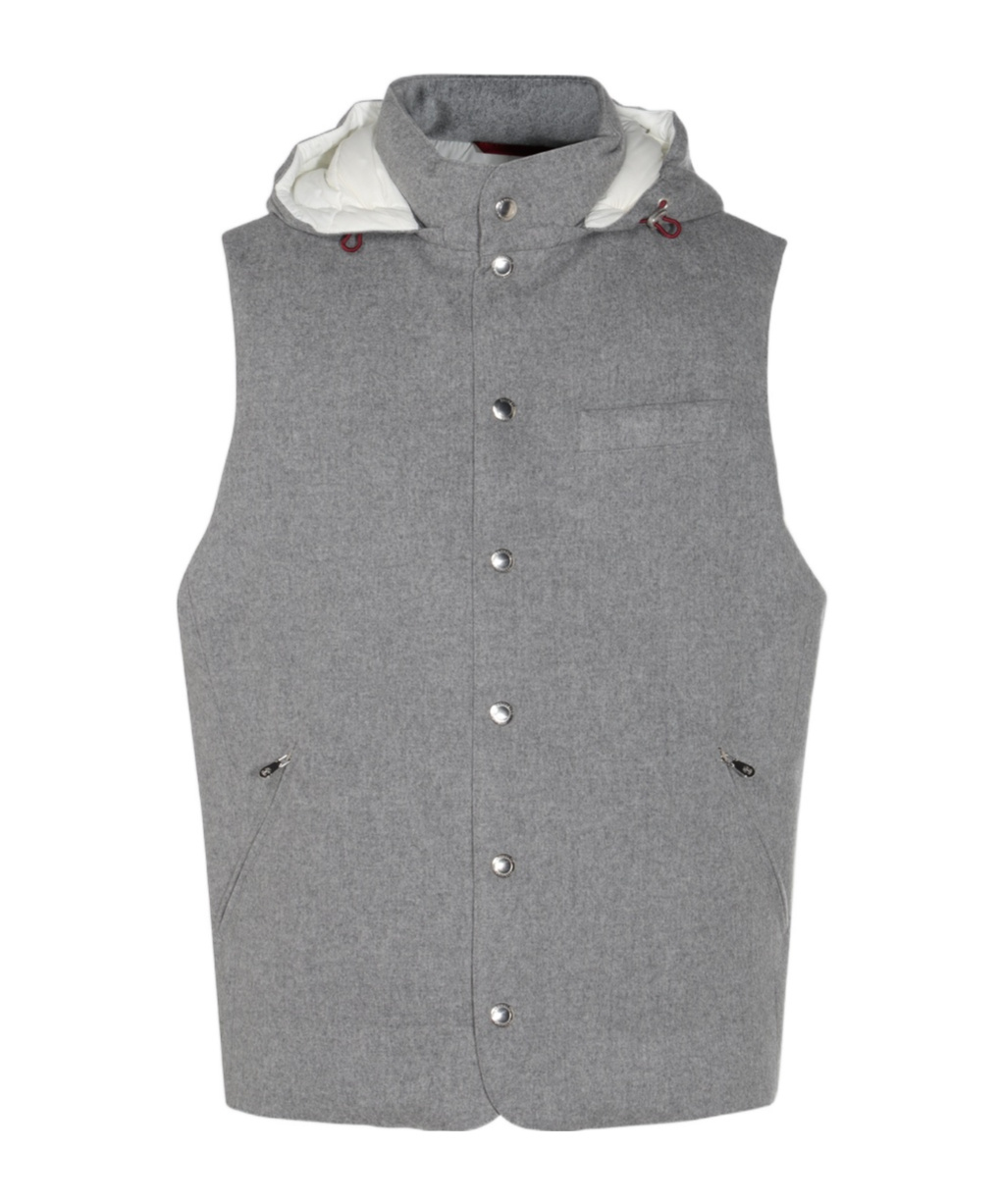 Brunello Cucinelli Sleeveless Vest In Gray