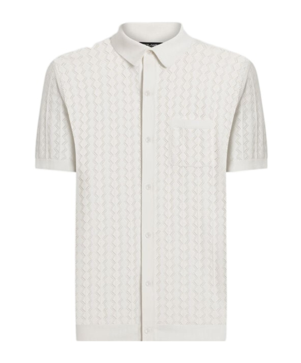 DOLCE & GABBANA DOLCE  GABBANA SHORT-SLEEVED OPENWORK KNITTED SHIRT
