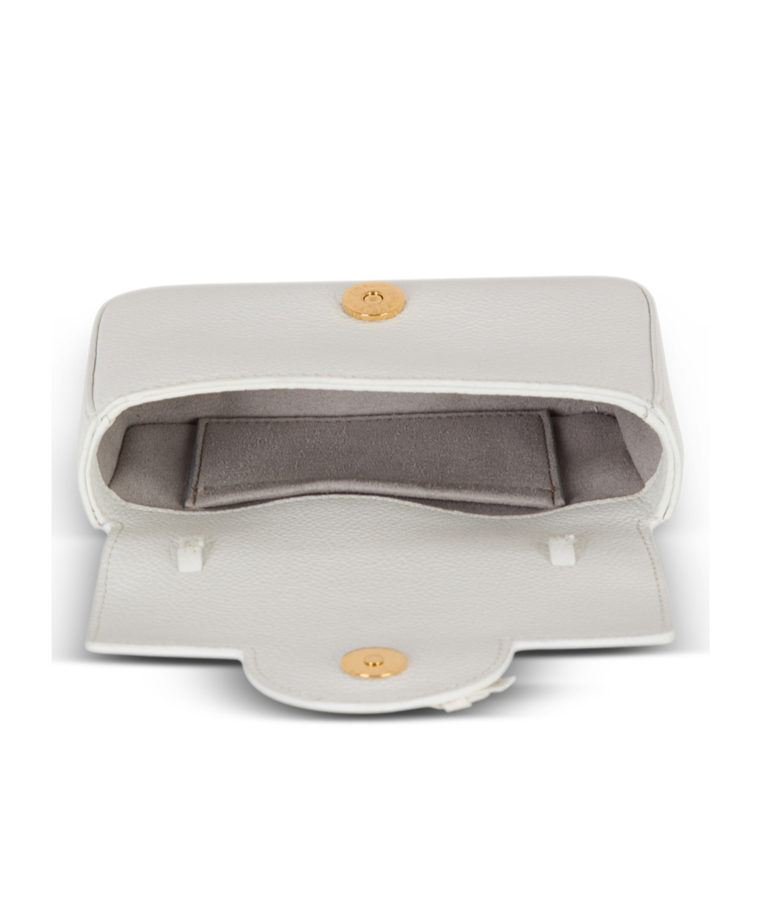 Shop Balmain Grained Calfskin B-buzz 17 Mini Bag In White