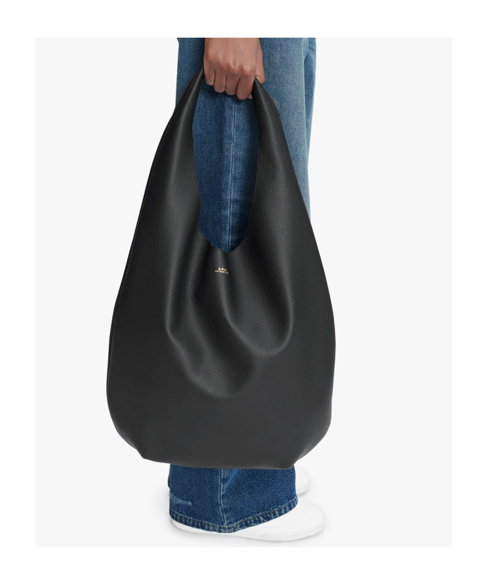 Apc Leather Slouchy Single Handle Shoulder Bag In Black