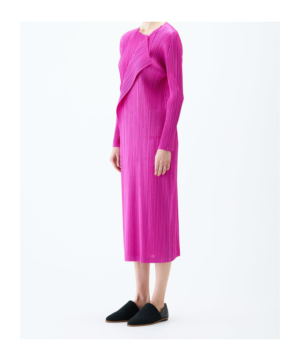 Issey Miyake Pleated Dress In Pink