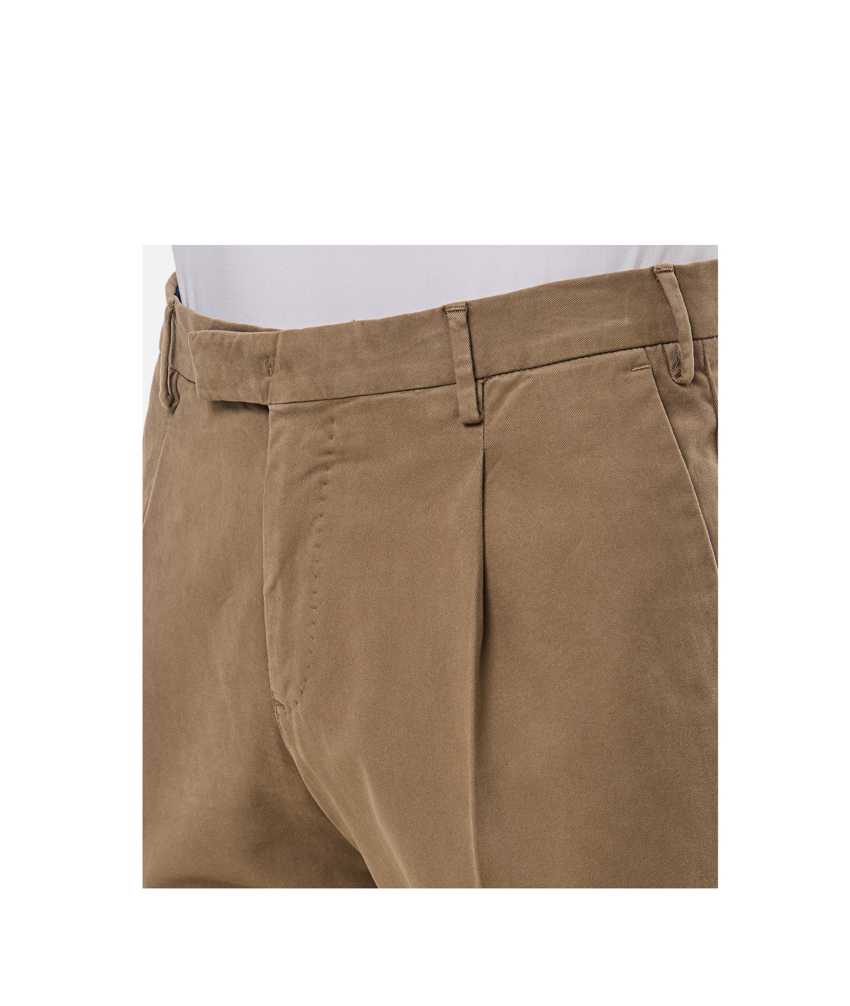 Pt01 Belt-loop Casual Pants In Brown
