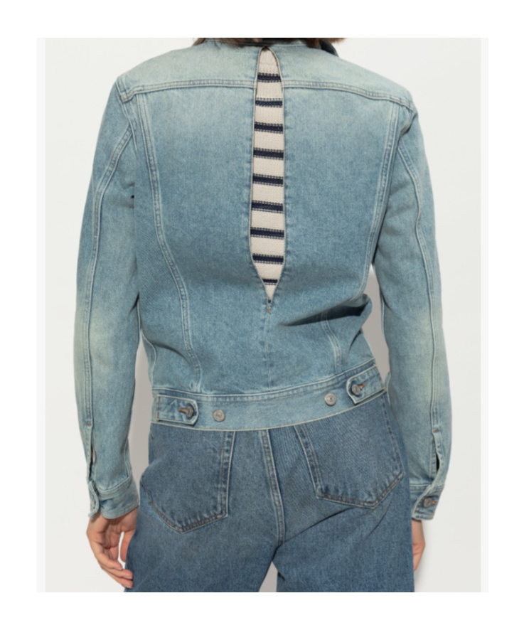 Mm6 Maison Margiela Cut-out Jacket In Gray
