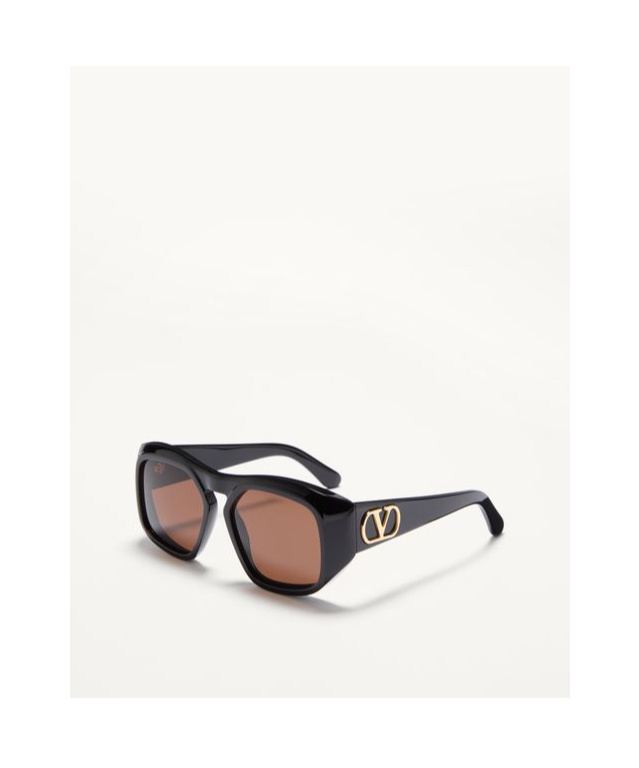 Valentino Full Frame Sunglasses In Black/brown