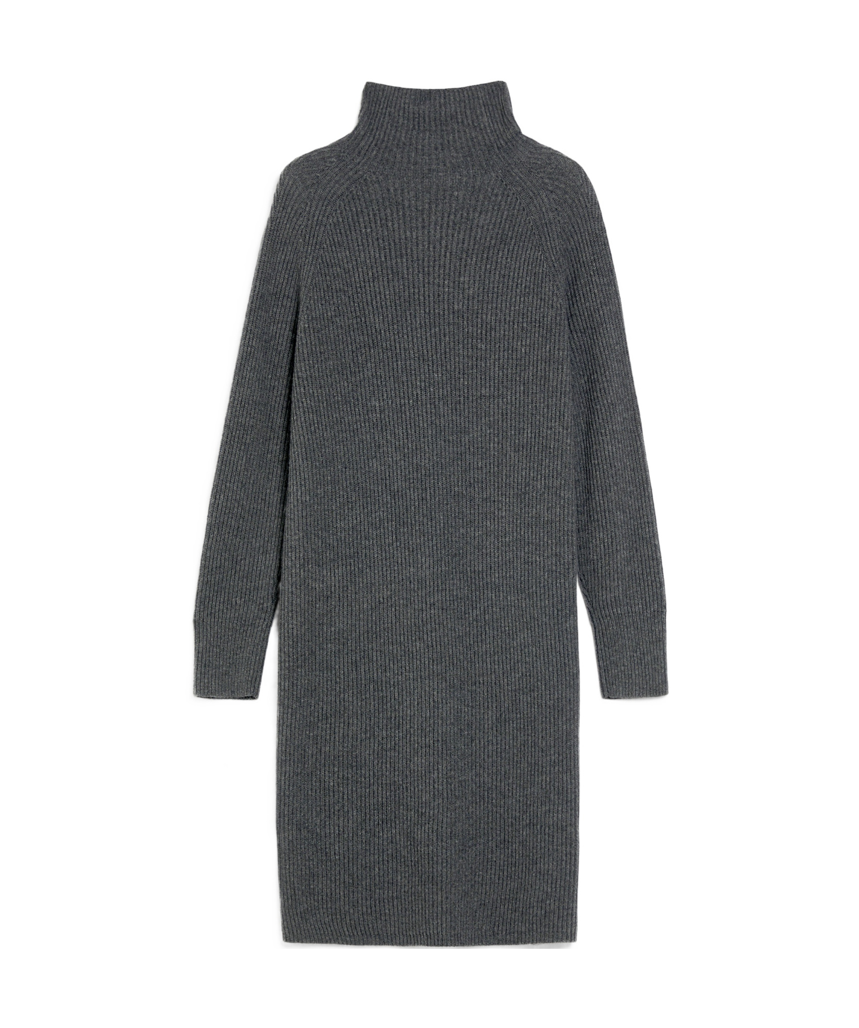 Shop Max Mara Long-sleeved Wool Cashmere Dress In Black