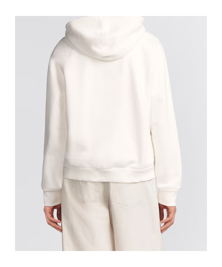 Dior Cd Heart-shaped Hooded Hooded Hoodie In White