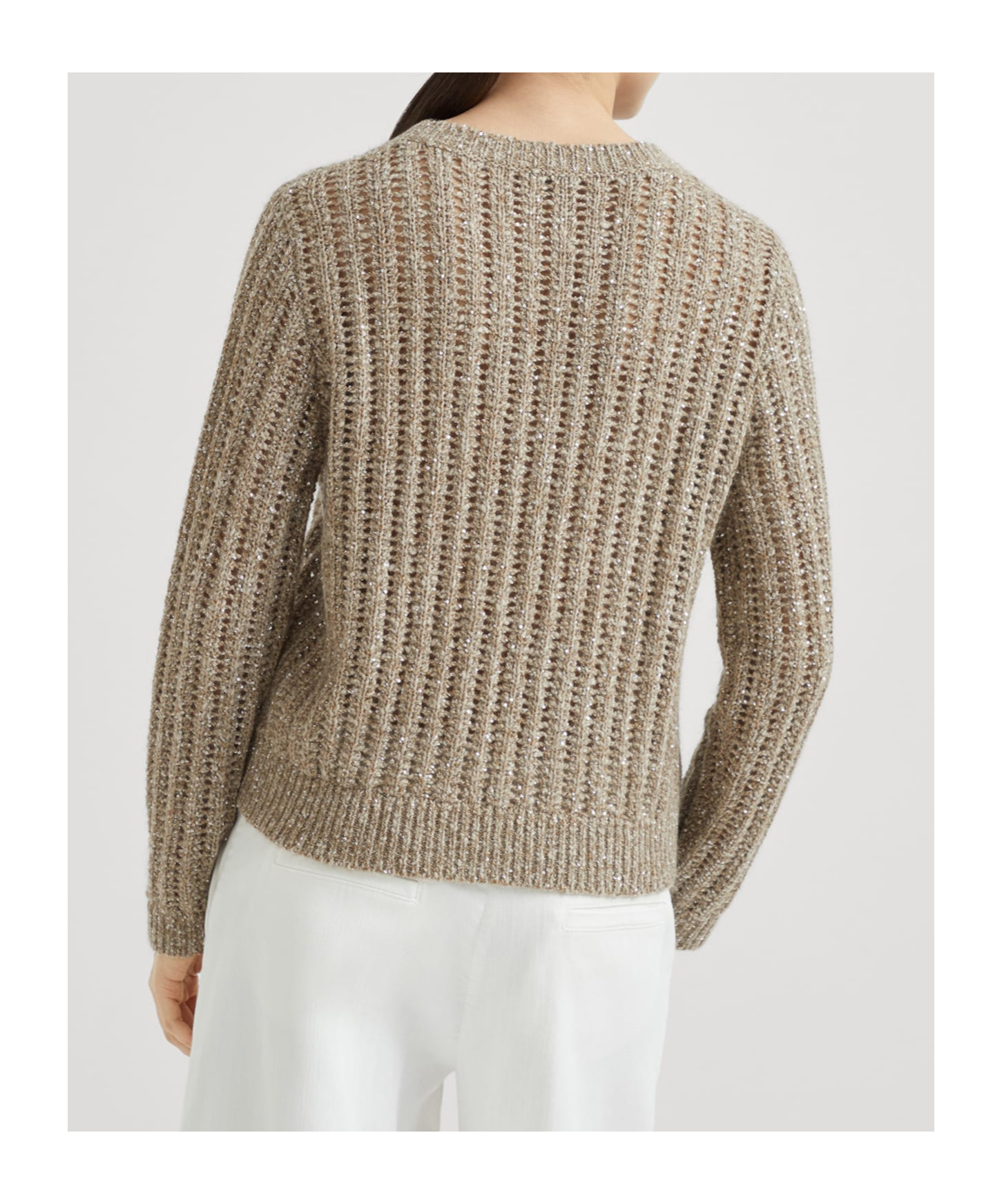Brunello Cucinelli Sequin-embellished Sweater In Brown