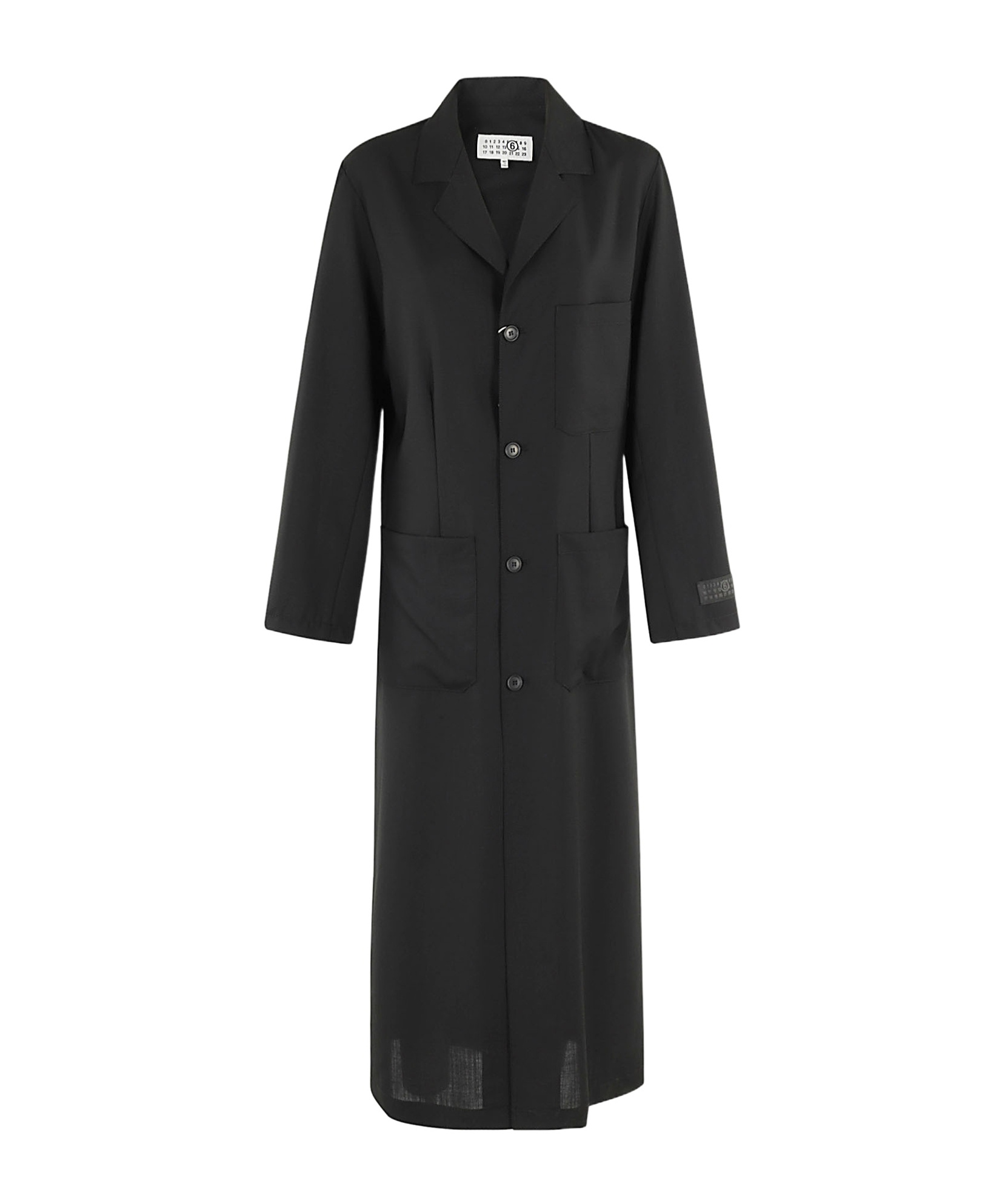 Shop Mm6 Maison Margiela Belted Single-breasted Maxi Coat In Black