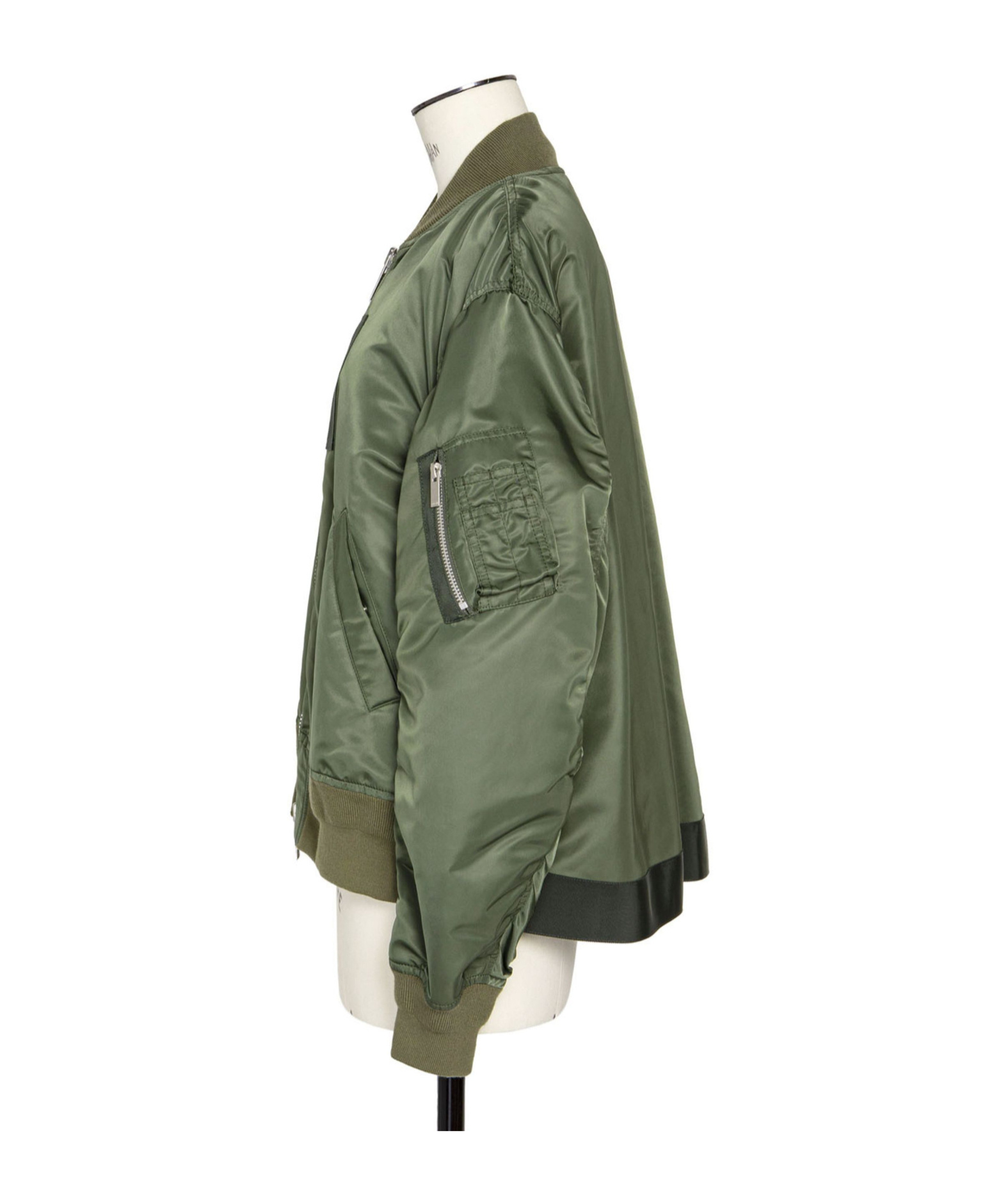 Sacai Zip-up Bomber Jacket In Green