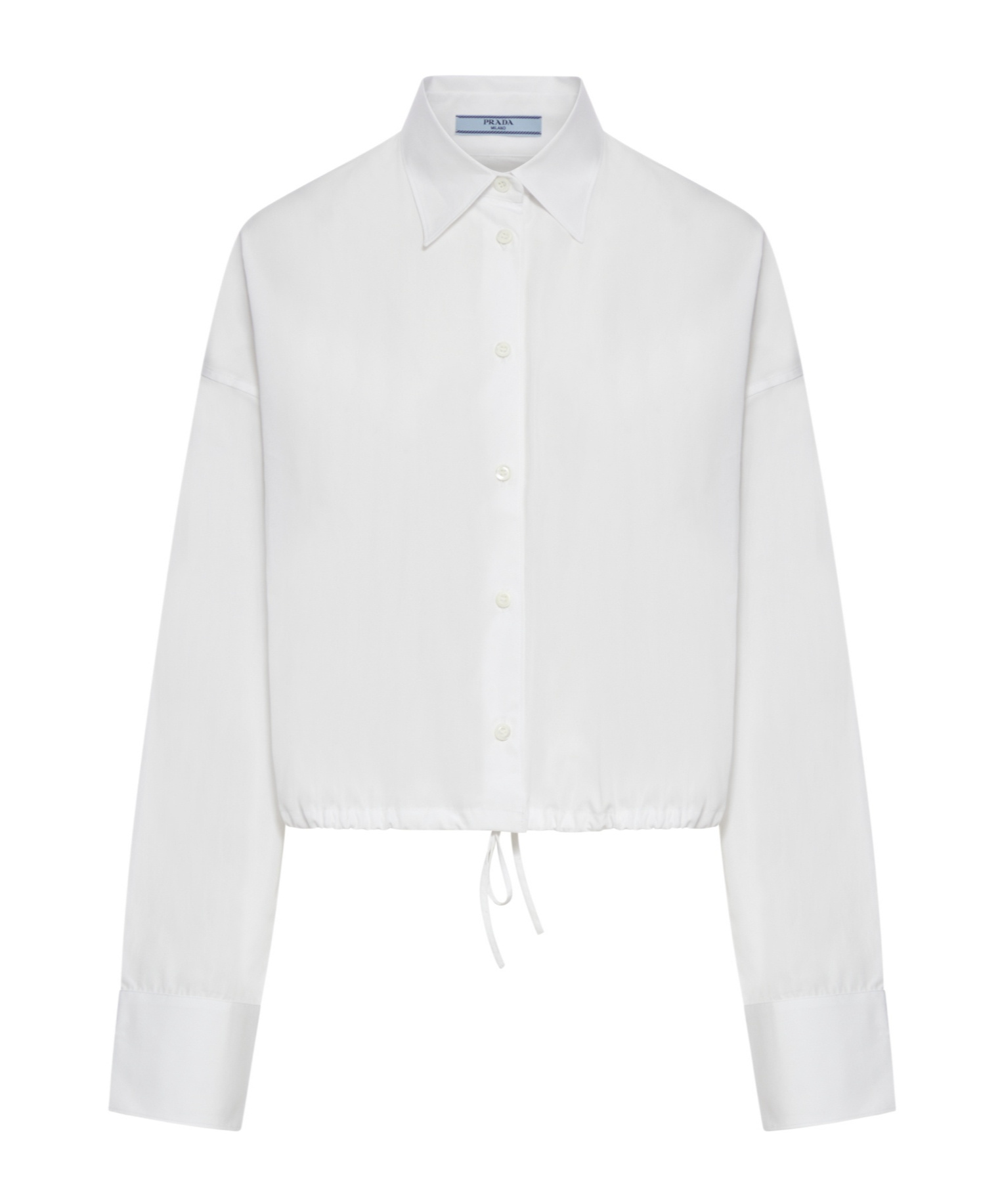 PRADA PRADA DRAWSTRING POPLIN SHIRT