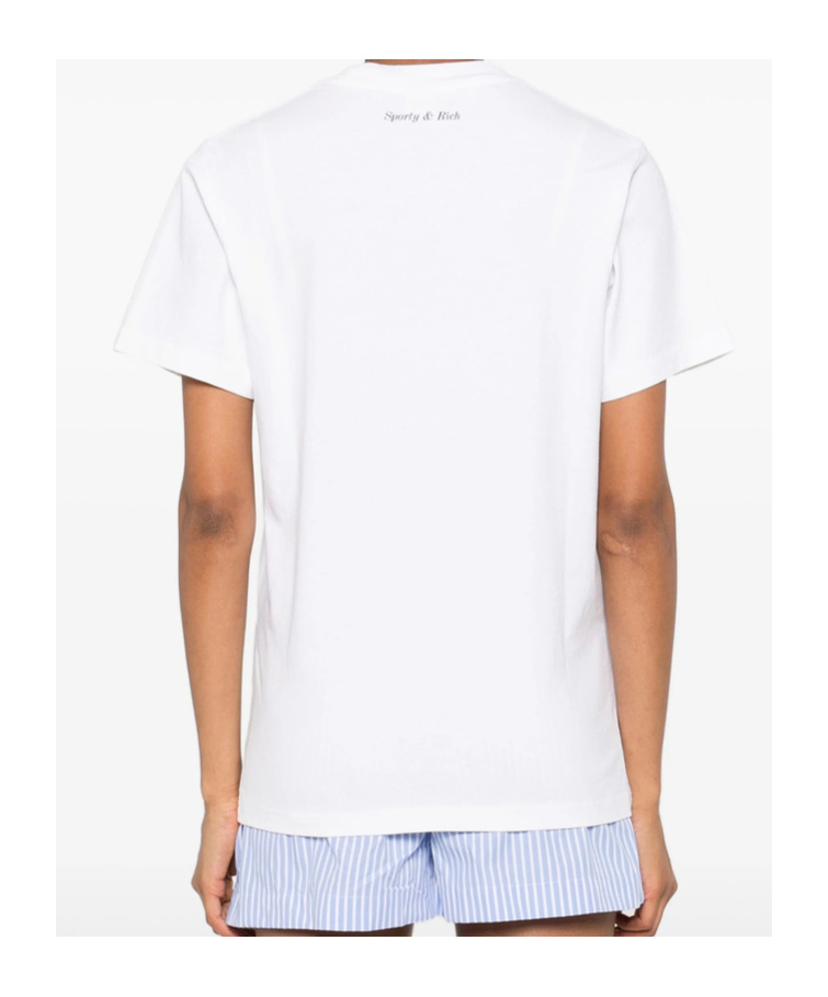 Sporty And Rich Eden Roc Crest T-shirt In White