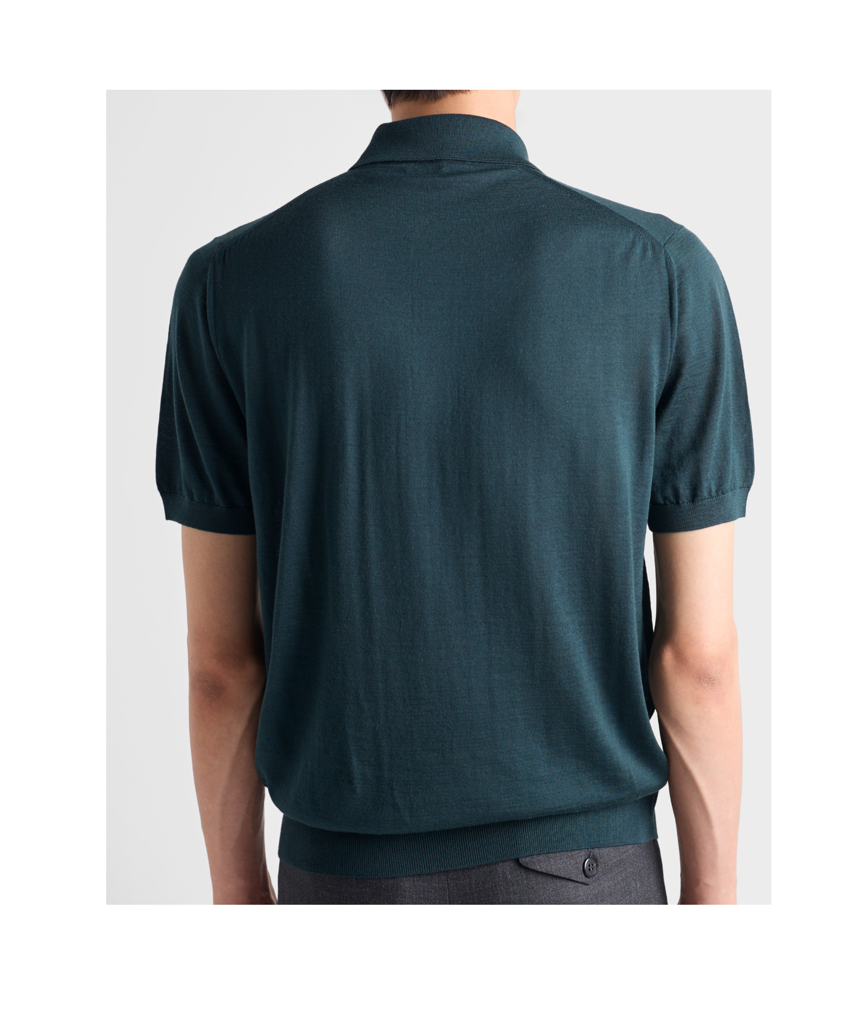 Prada Superfine Wool Polo Shirt In Green