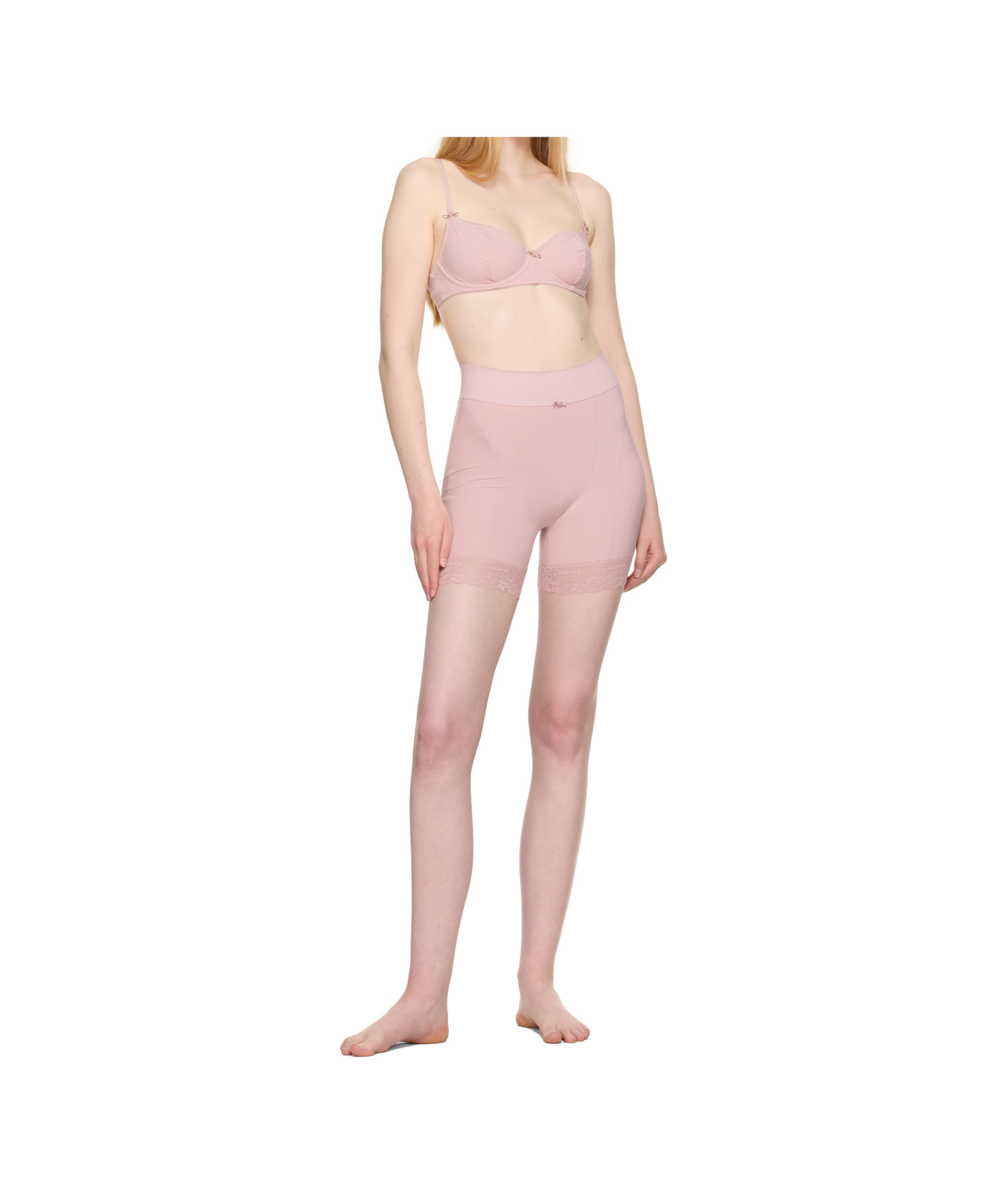 Skims Pink Vintage Shapewear Mid Thigh Shorts In Pink