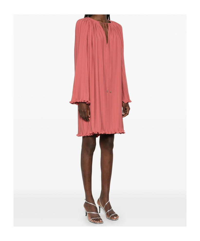 Lanvin Pleated Dress In Red