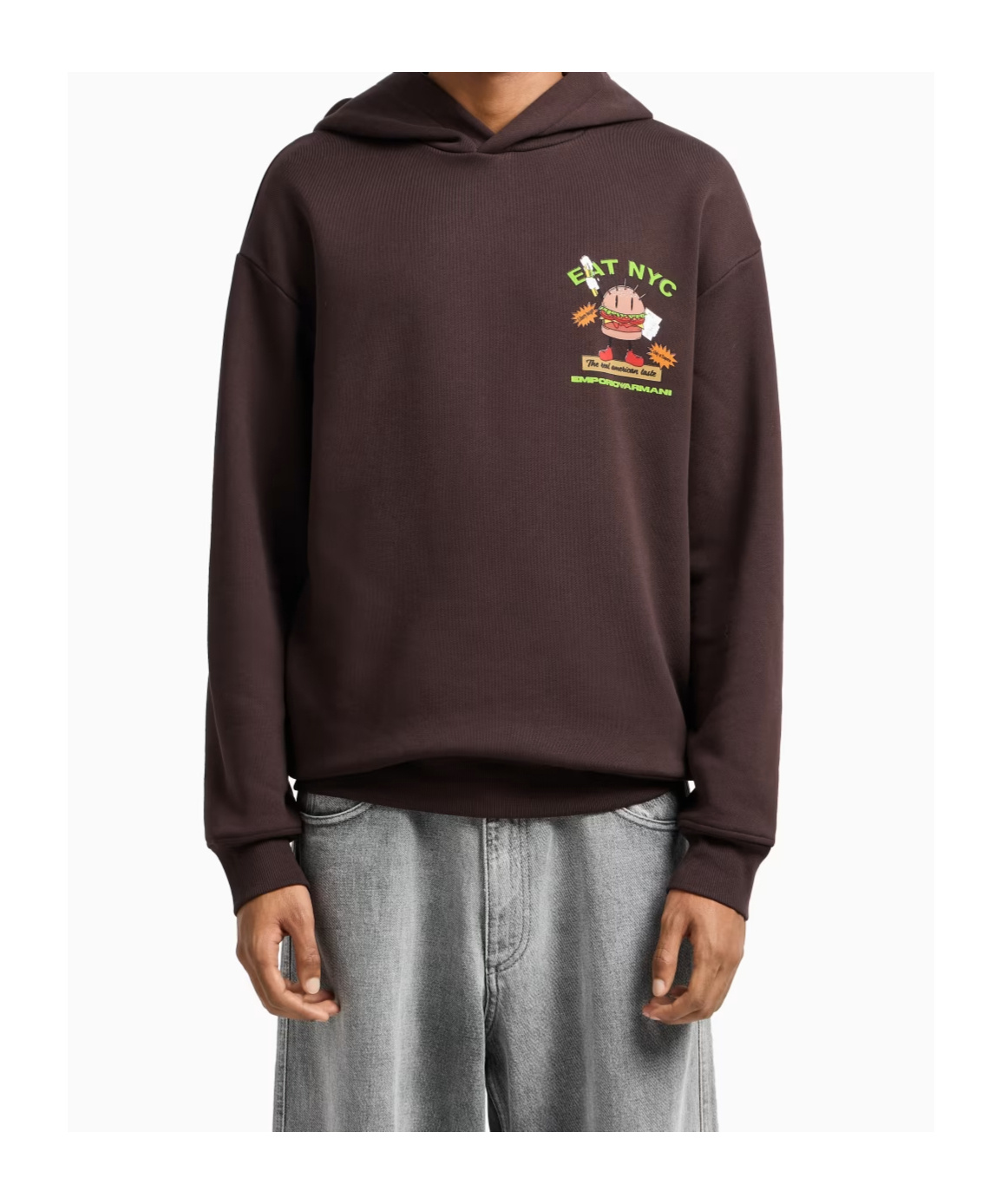 Emporio Armani Burger-graphic Hoodie In Multi