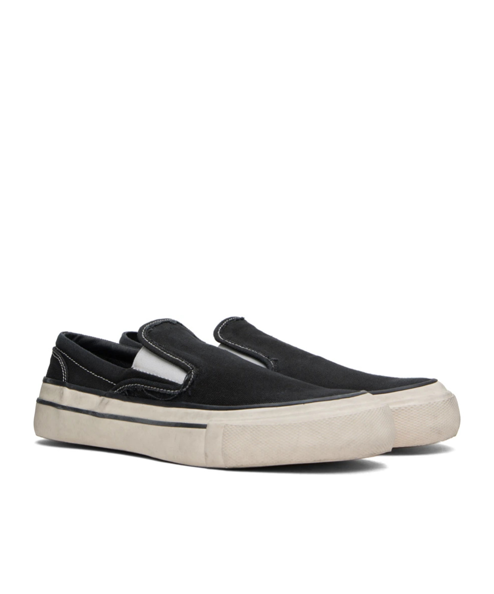 Rhude Washed Canvas Slip On Sneaker Shoes In Multicolor