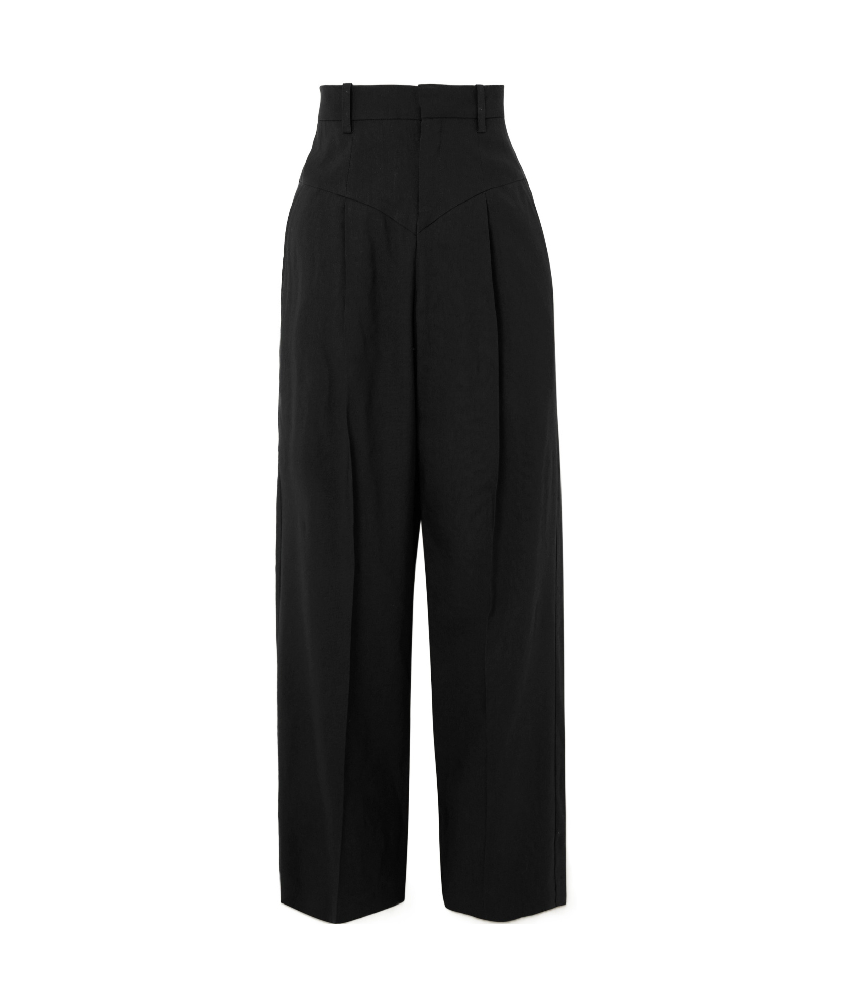 Isabel Marant Staya Pleated Paneled Hemp-blend Cady Wide-leg Pants In Black
