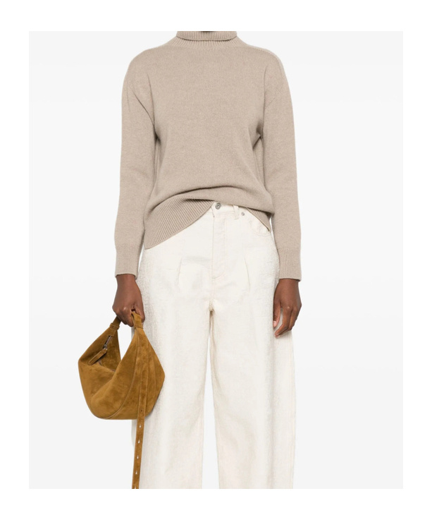 Max Mara High-neck Cashmere Sweater In Brown