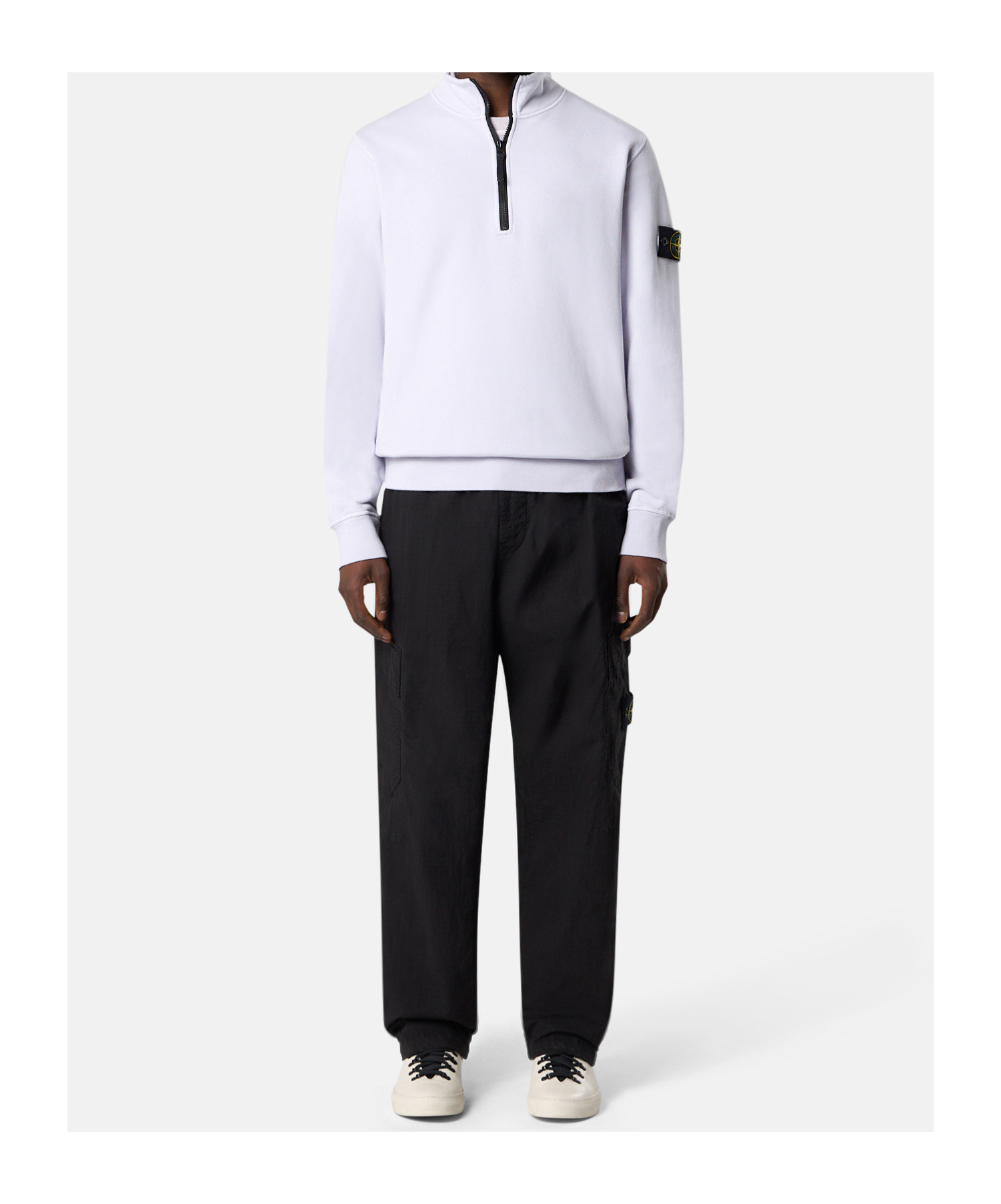 Stone Island Half-zip Sweatshirt With Patch Pockets In Lilac