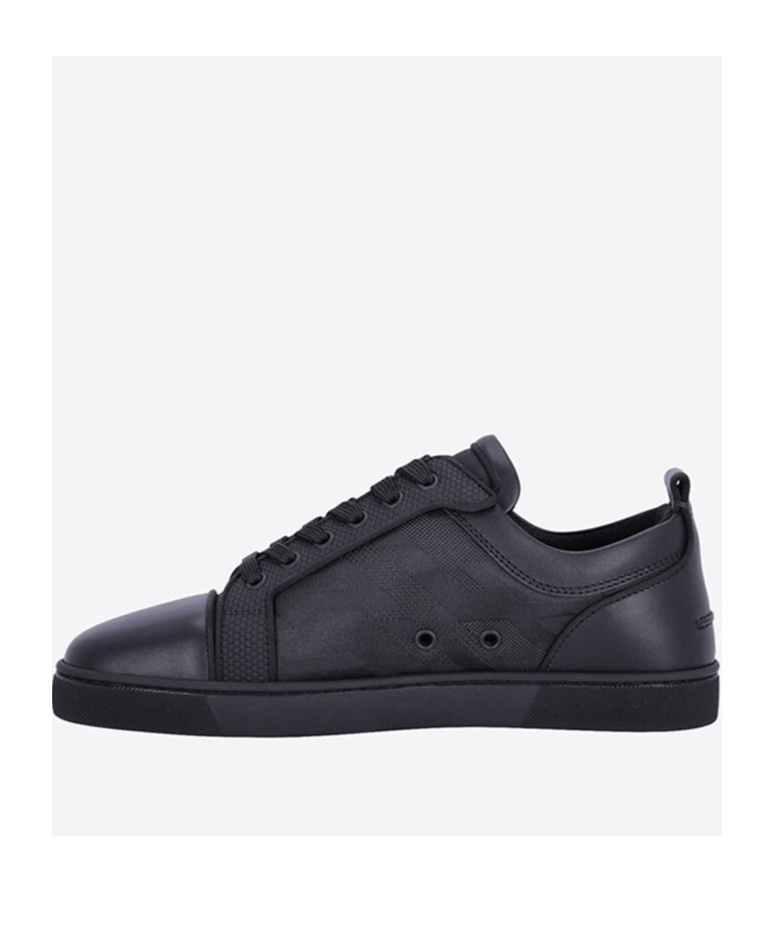 Christian Louboutin Louis Junior Suede And Leather-trimmed Ripstop Sneakers In Black