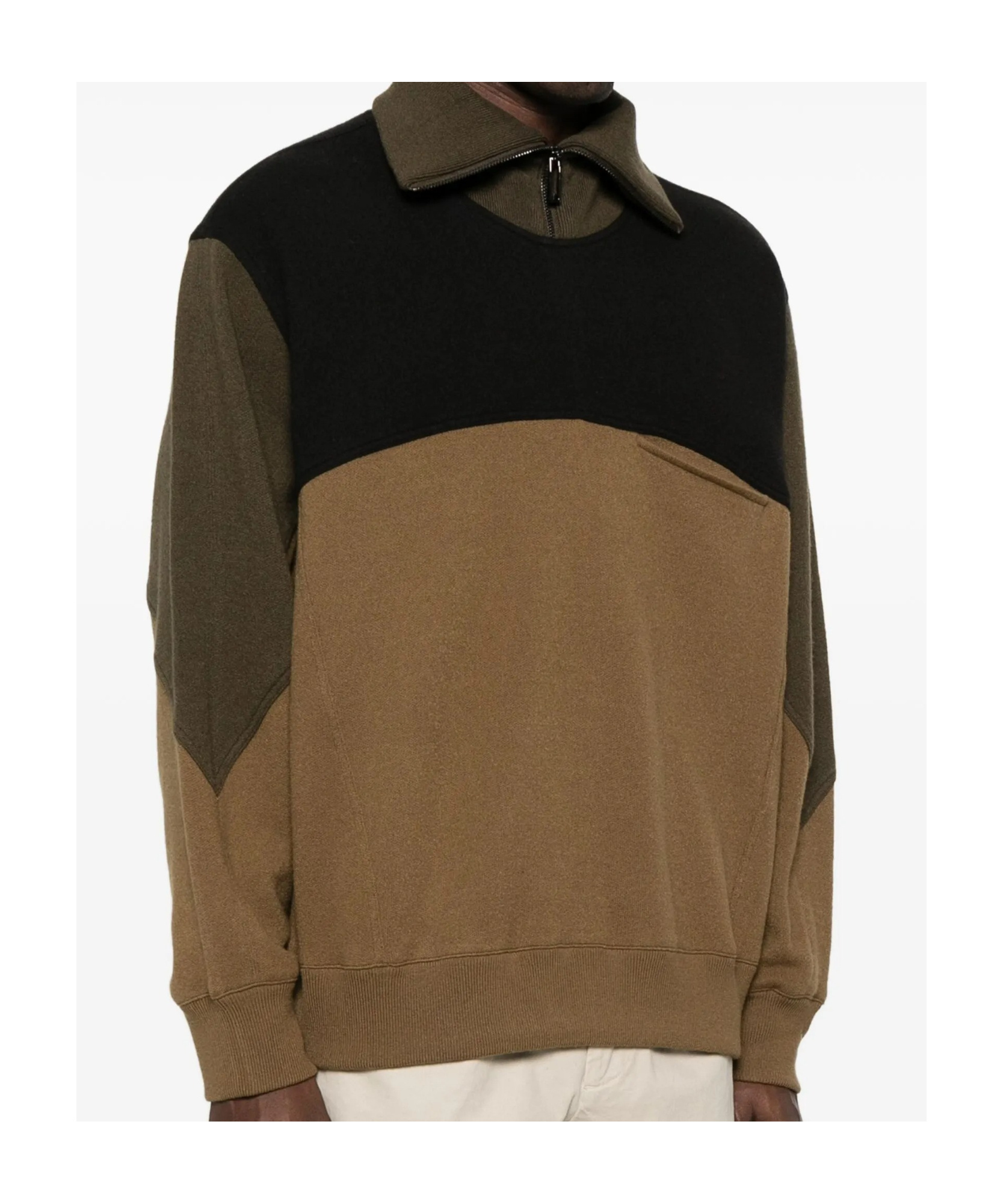 Emporio Armani Colour-block Zip-up Sweatshirt In Multi