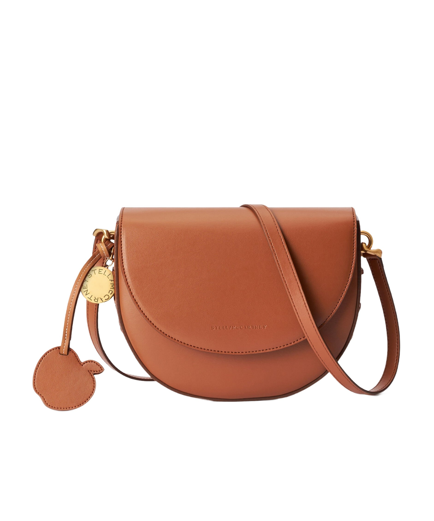 Stella Mccartney Logo Debossed Shoulder Bag In Brown