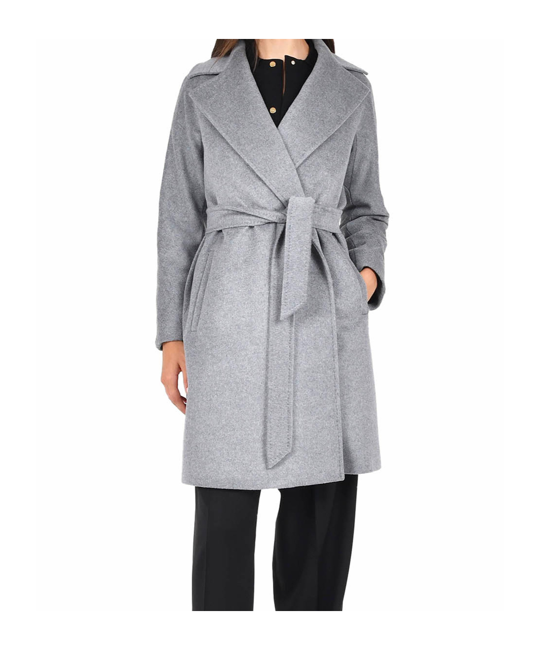Max Mara Long-sleeved Coat In Gray