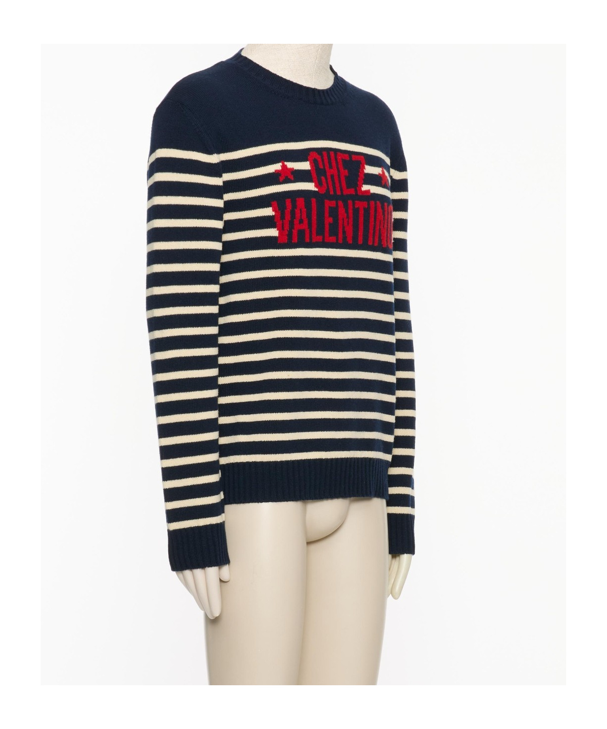 Shop Valentino Wool Sweater With Chez Jacquard Motif In Black