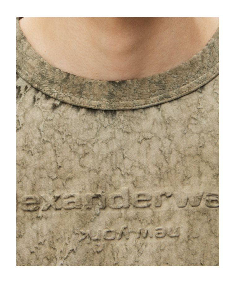 Alexander Wang Logo-embossed Tie-dye T-shirt In Nude