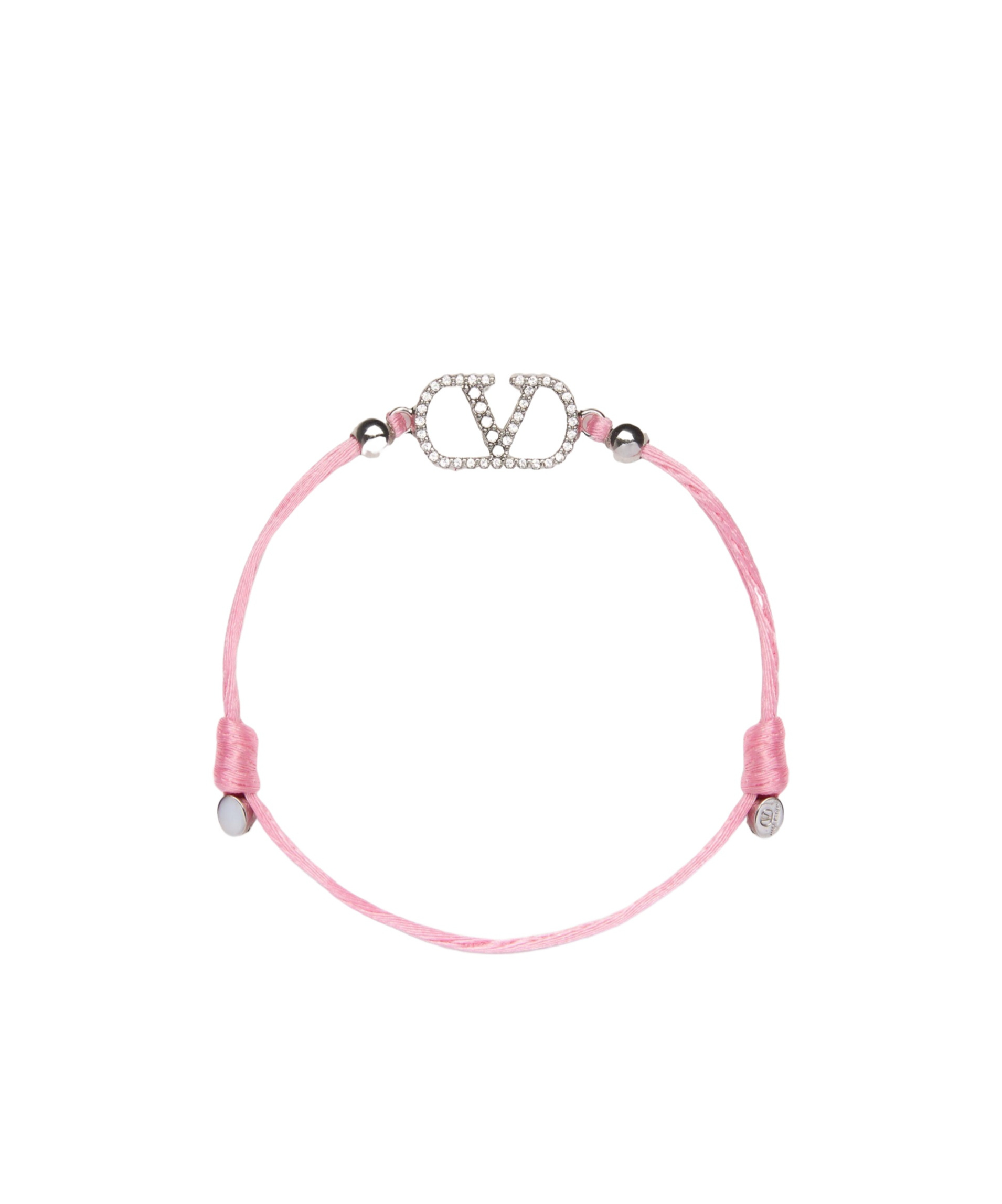 Valentino Vlogo Signature Fabric Bracelet In Pink