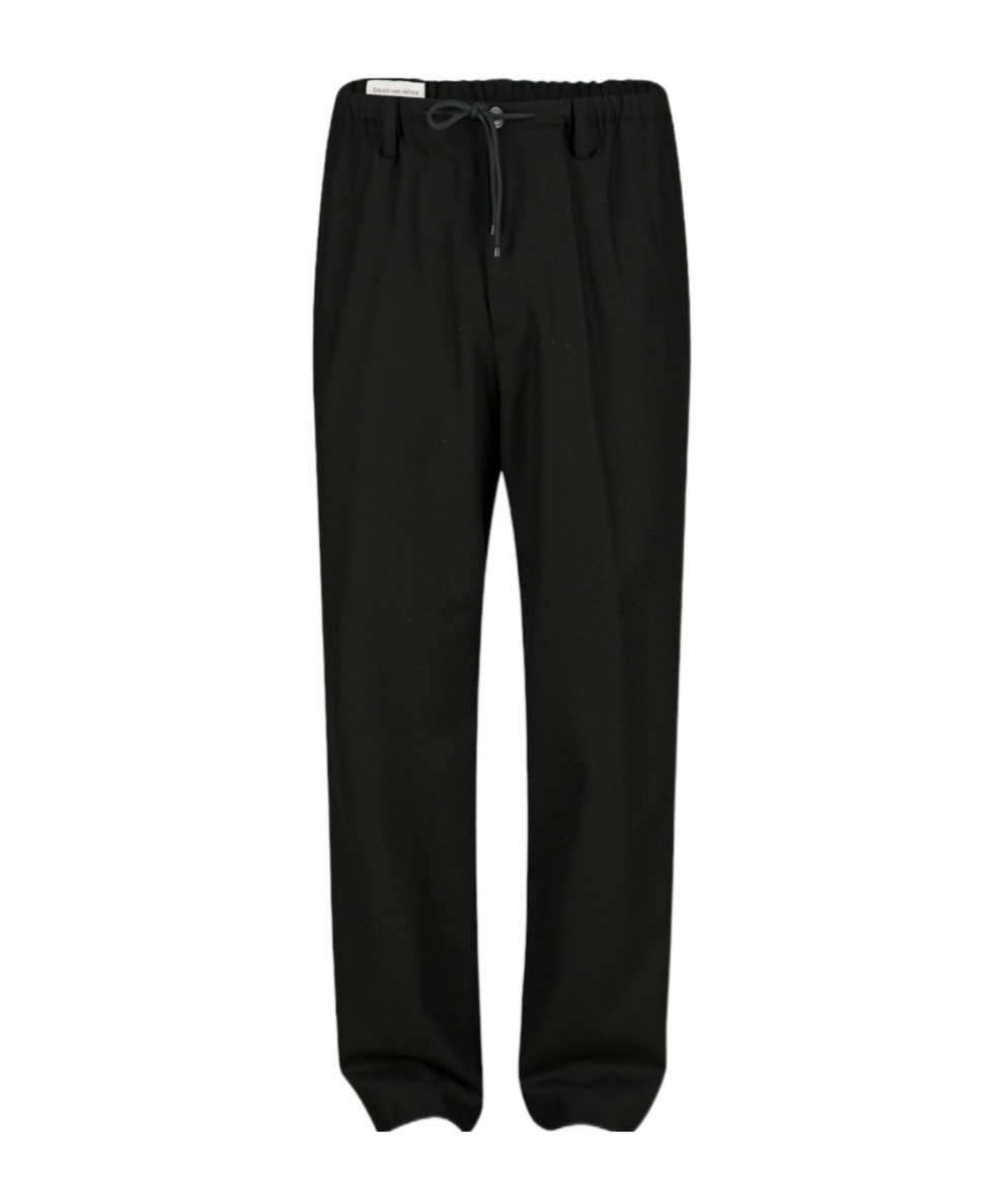 Dries Van Noten Drawstring Casual Pants In Black