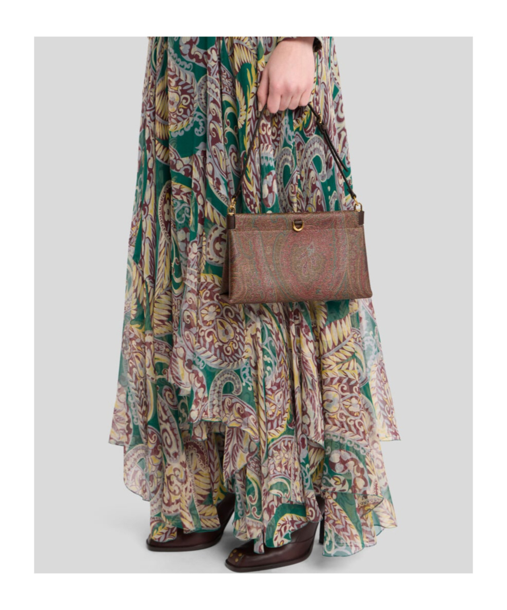 Etro Mini Arnica Paisley-patterned Shoulder Bag In Brown